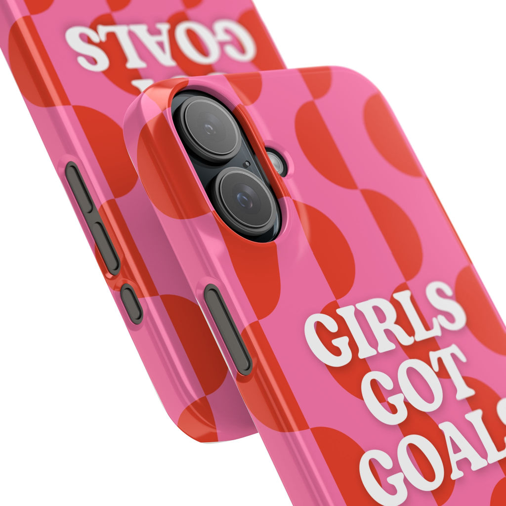 Girls Got Goals Phone Case - Retro Pink Red Motivational Snap Case