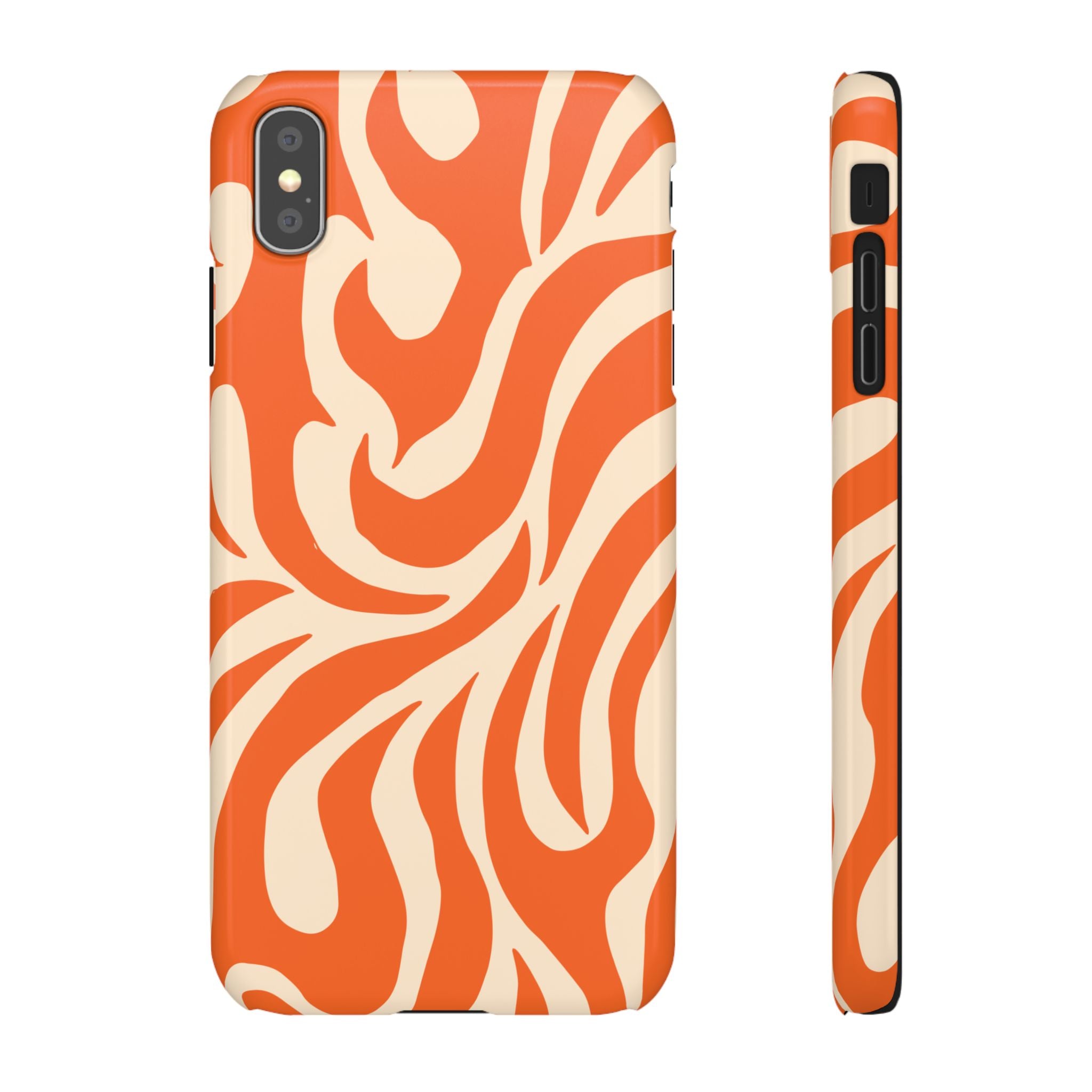 Orange Swirl Phone Case — Retro Abstract iPhone Snap Case