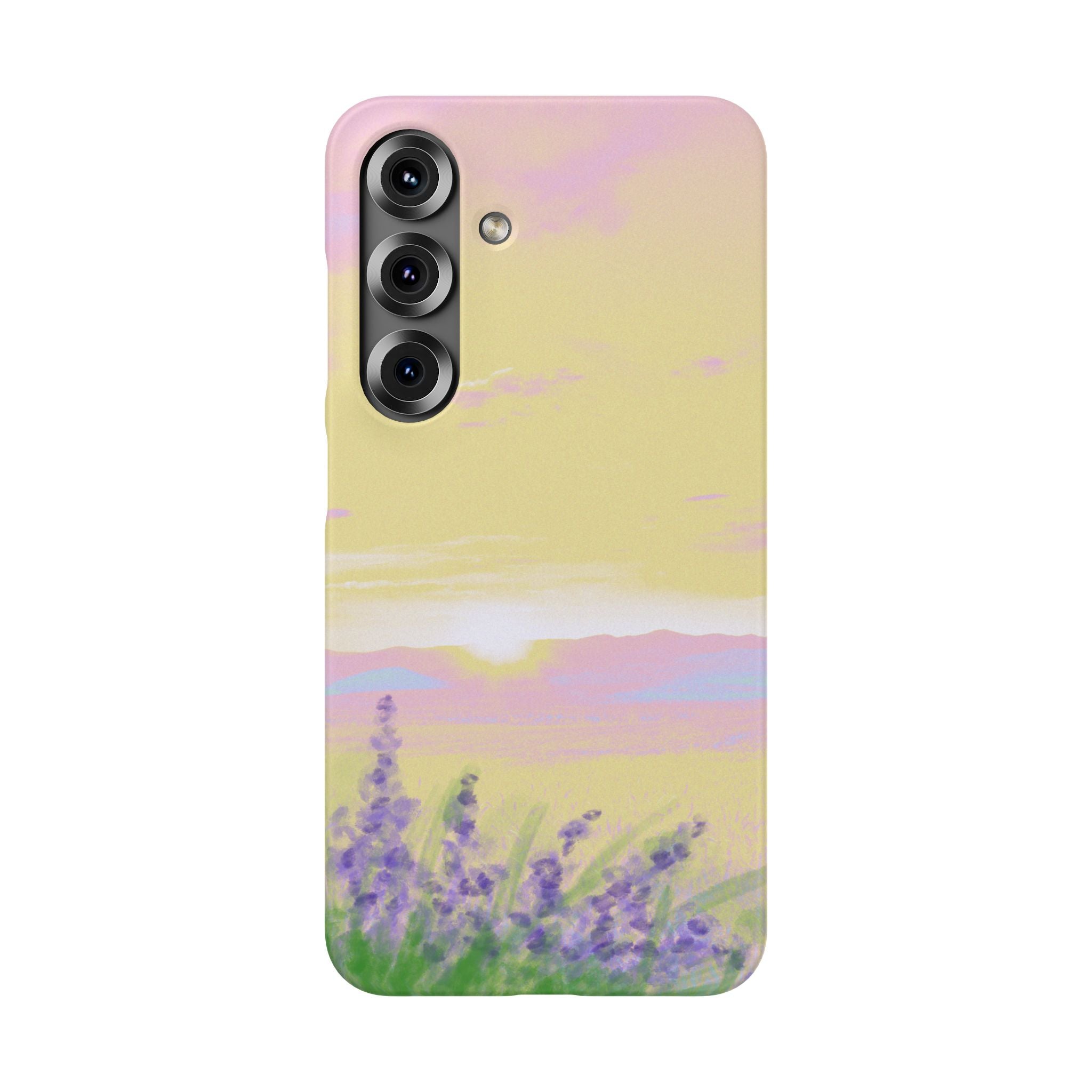 Pastel Lavender Field Phone Case — Sunset Sky Snap Case
