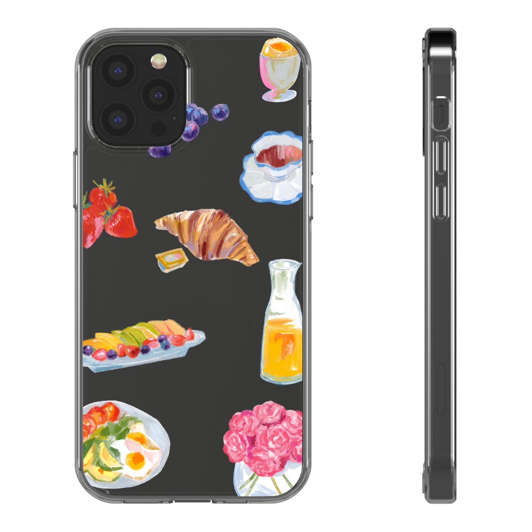Clear Phone Case — Breakfast Pastries & Brunch Icons Clear Case