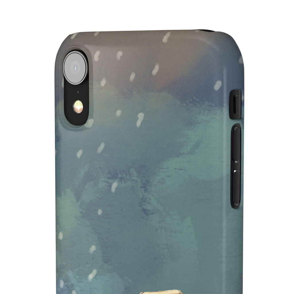 Artistic Rainfall Phone Case – Woman with Umbrella Design