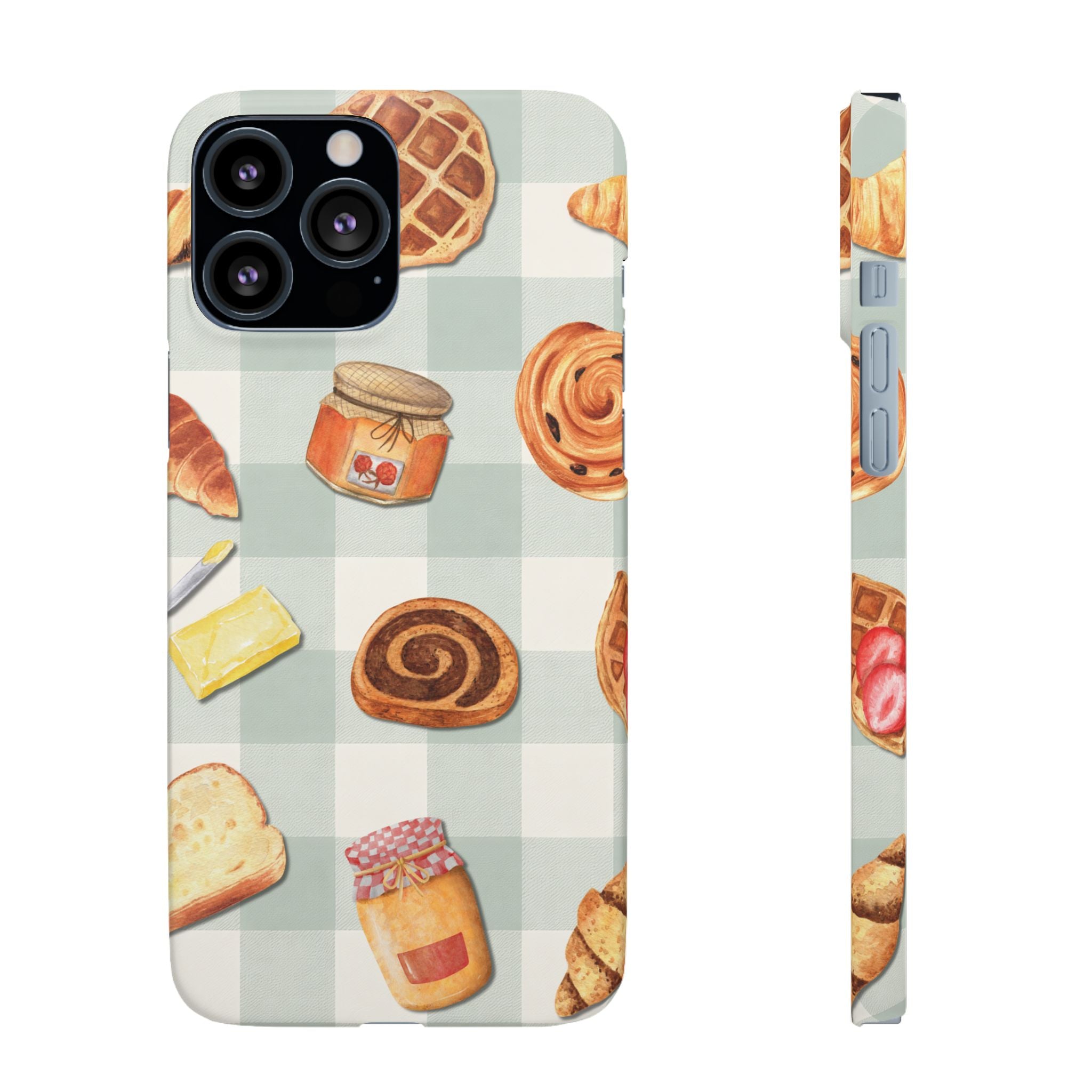 Bakery Breakfast Phone Case — Cute Pastry Pattern Snap Case