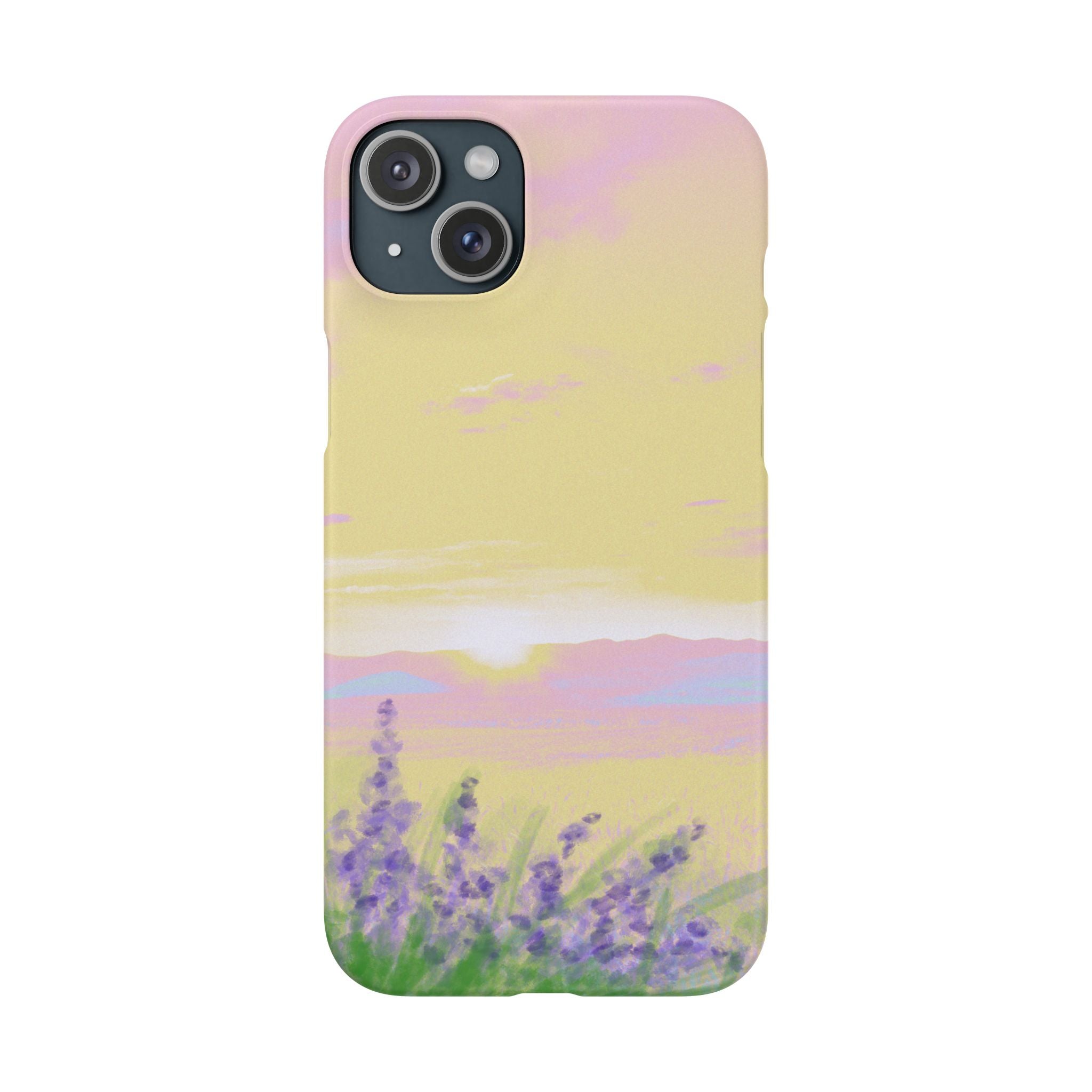 Pastel Lavender Field Phone Case — Sunset Sky Snap Case