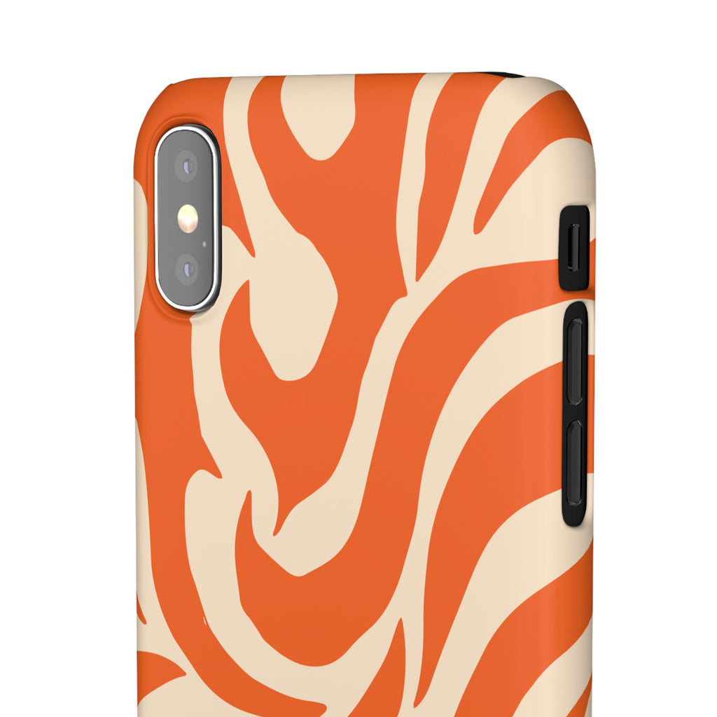 Orange Swirl Phone Case — Retro Abstract iPhone Snap Case