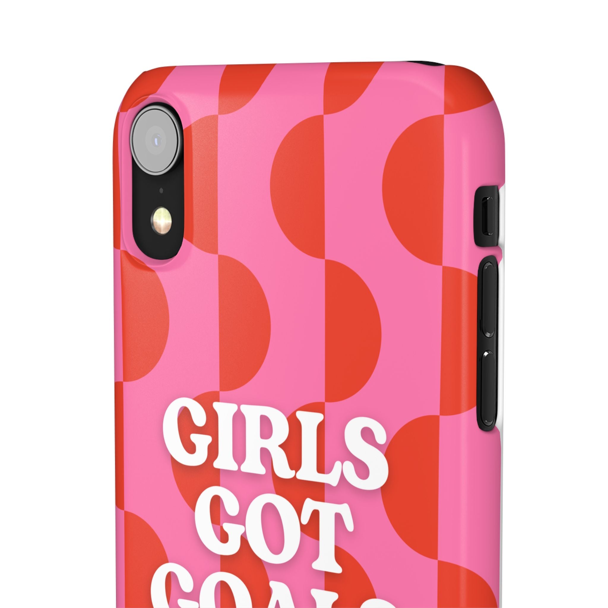 Girls Got Goals Phone Case - Retro Pink Red Motivational Snap Case