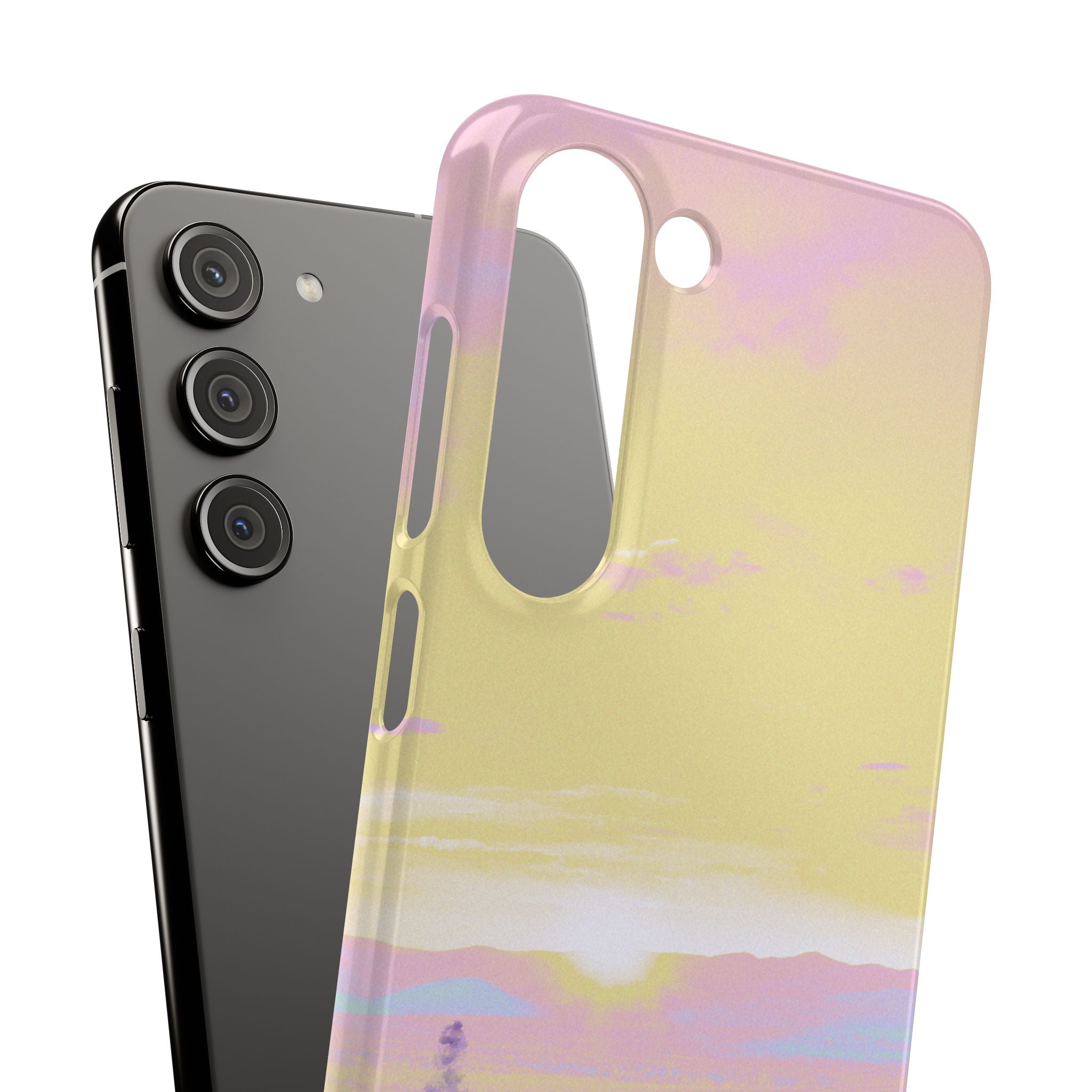 Pastel Lavender Field Phone Case — Sunset Sky Snap Case