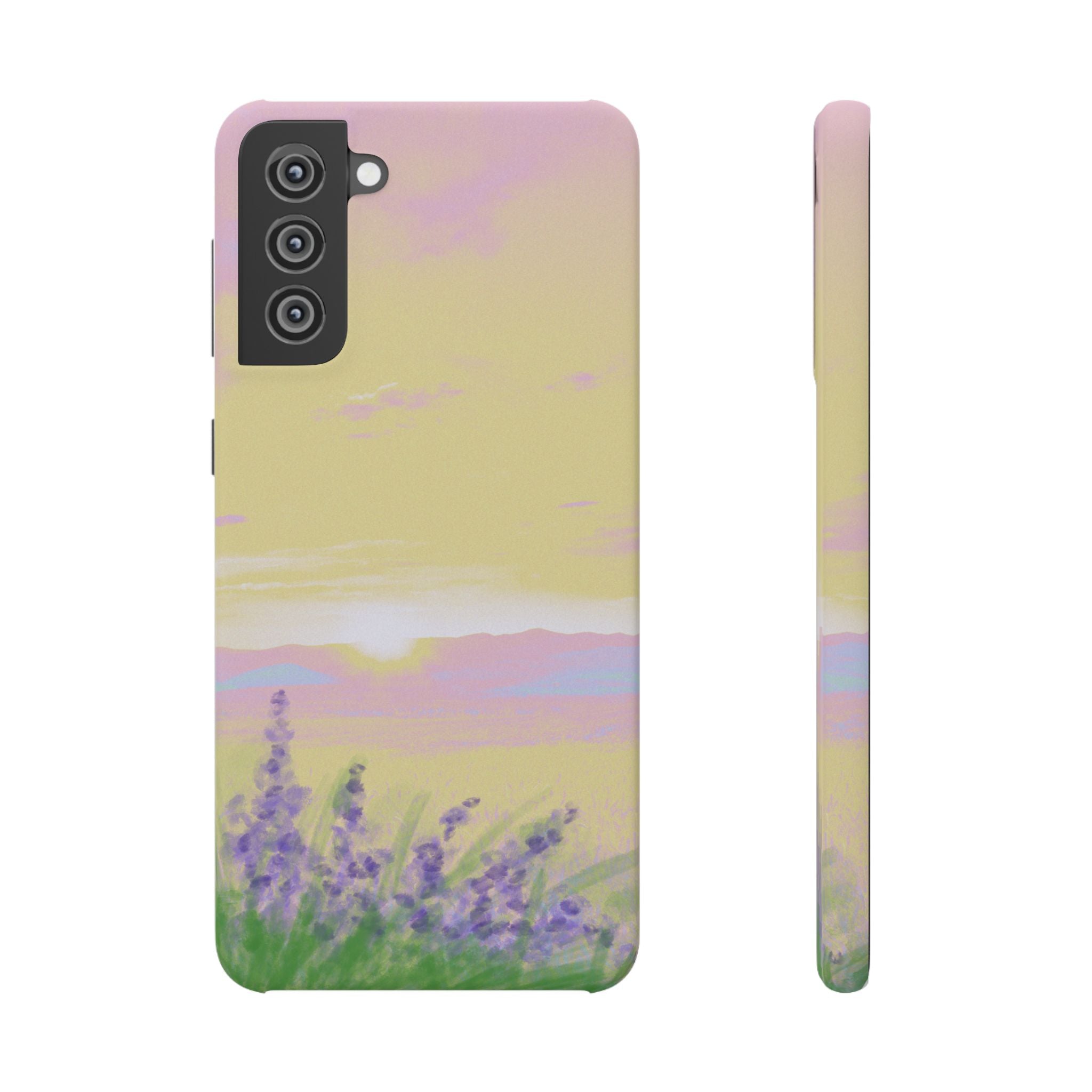 Pastel Lavender Field Phone Case — Sunset Sky Snap Case