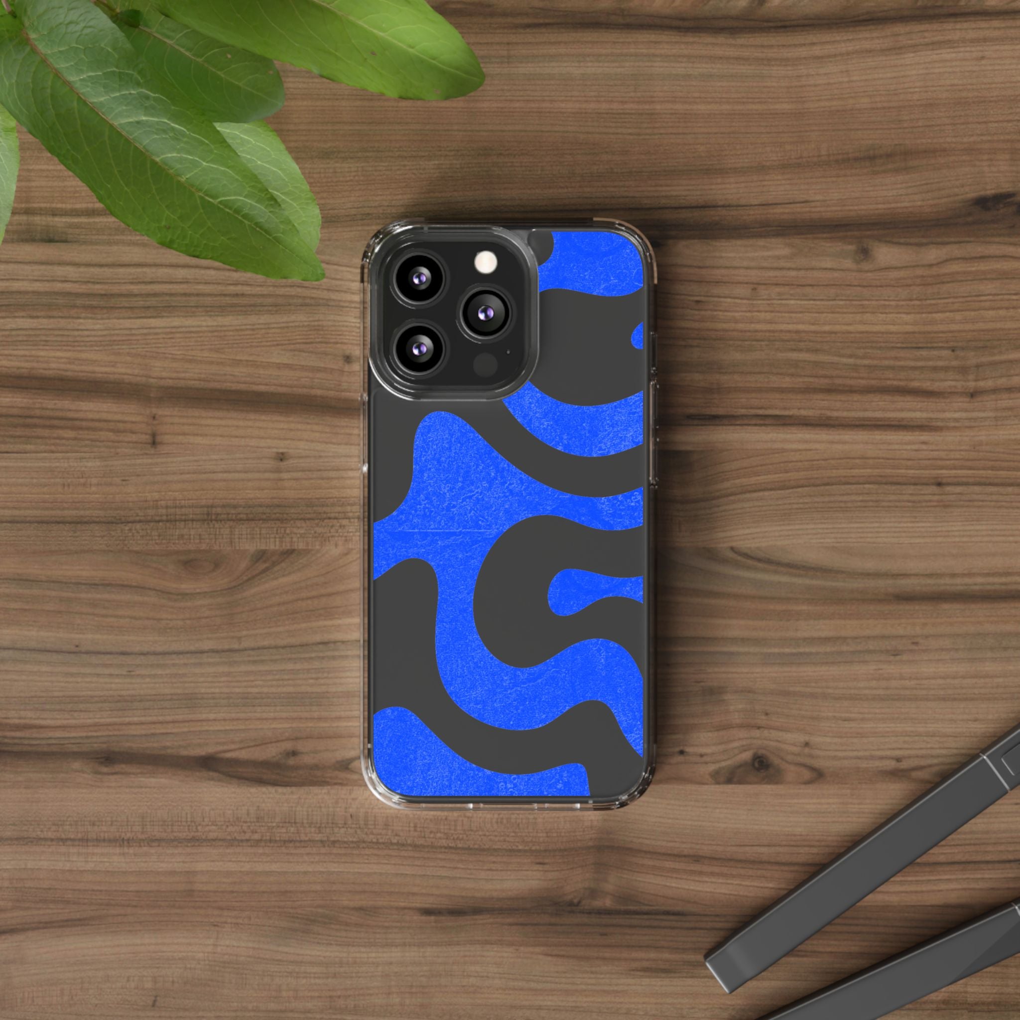 Copy of Abstract Blue Wave Clear Phone Case