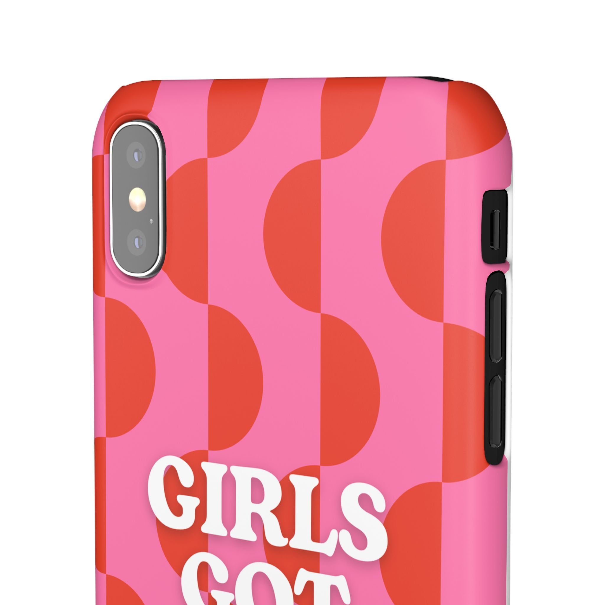 Girls Got Goals Phone Case - Retro Pink Red Motivational Snap Case