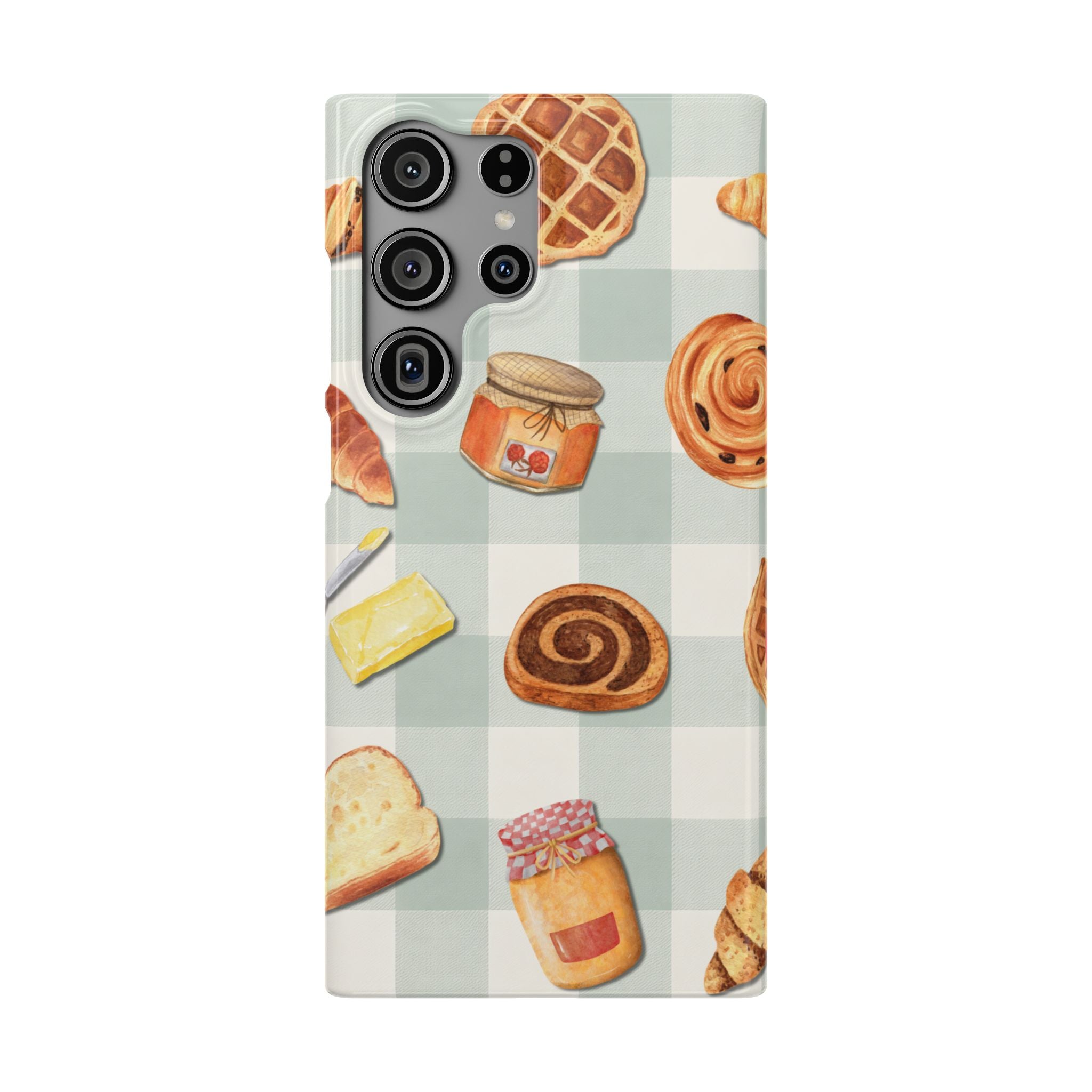 Bakery Breakfast Phone Case — Cute Pastry Pattern Snap Case