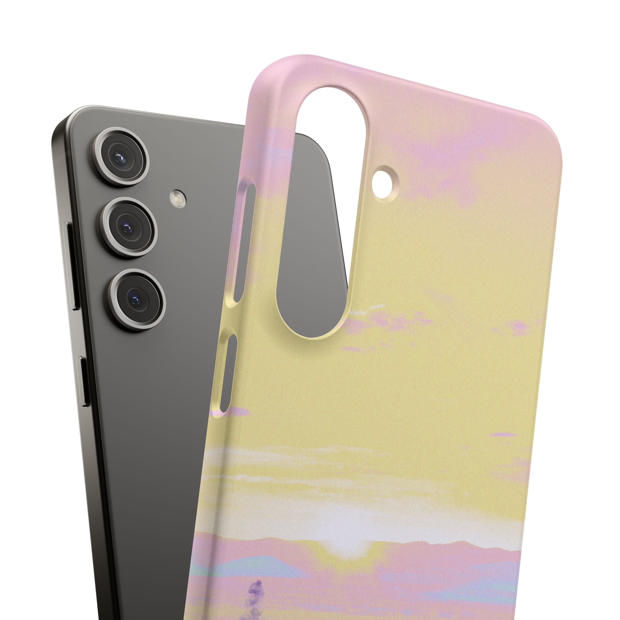 Pastel Lavender Field Phone Case — Sunset Sky Snap Case