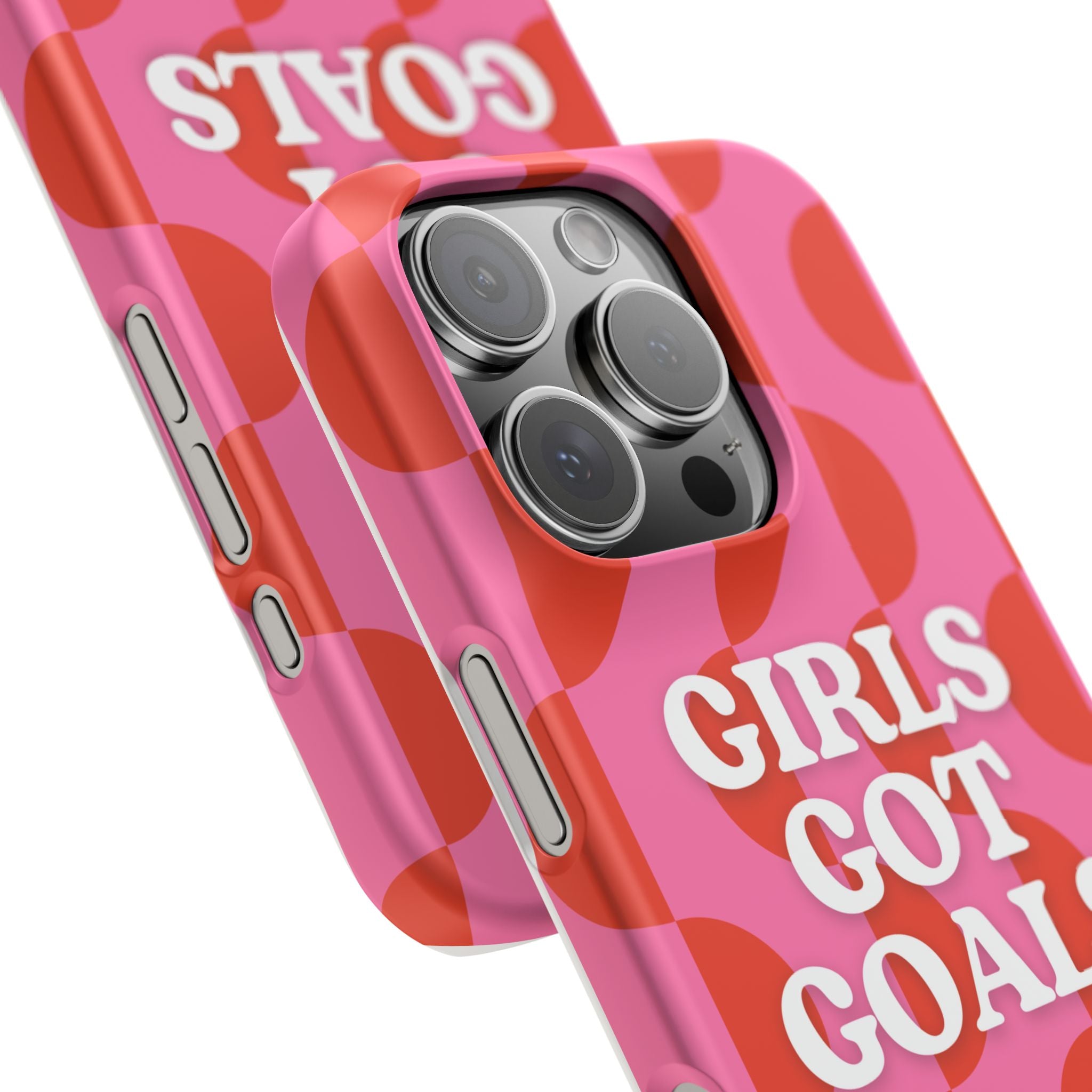 Girls Got Goals Phone Case - Retro Pink Red Motivational Snap Case