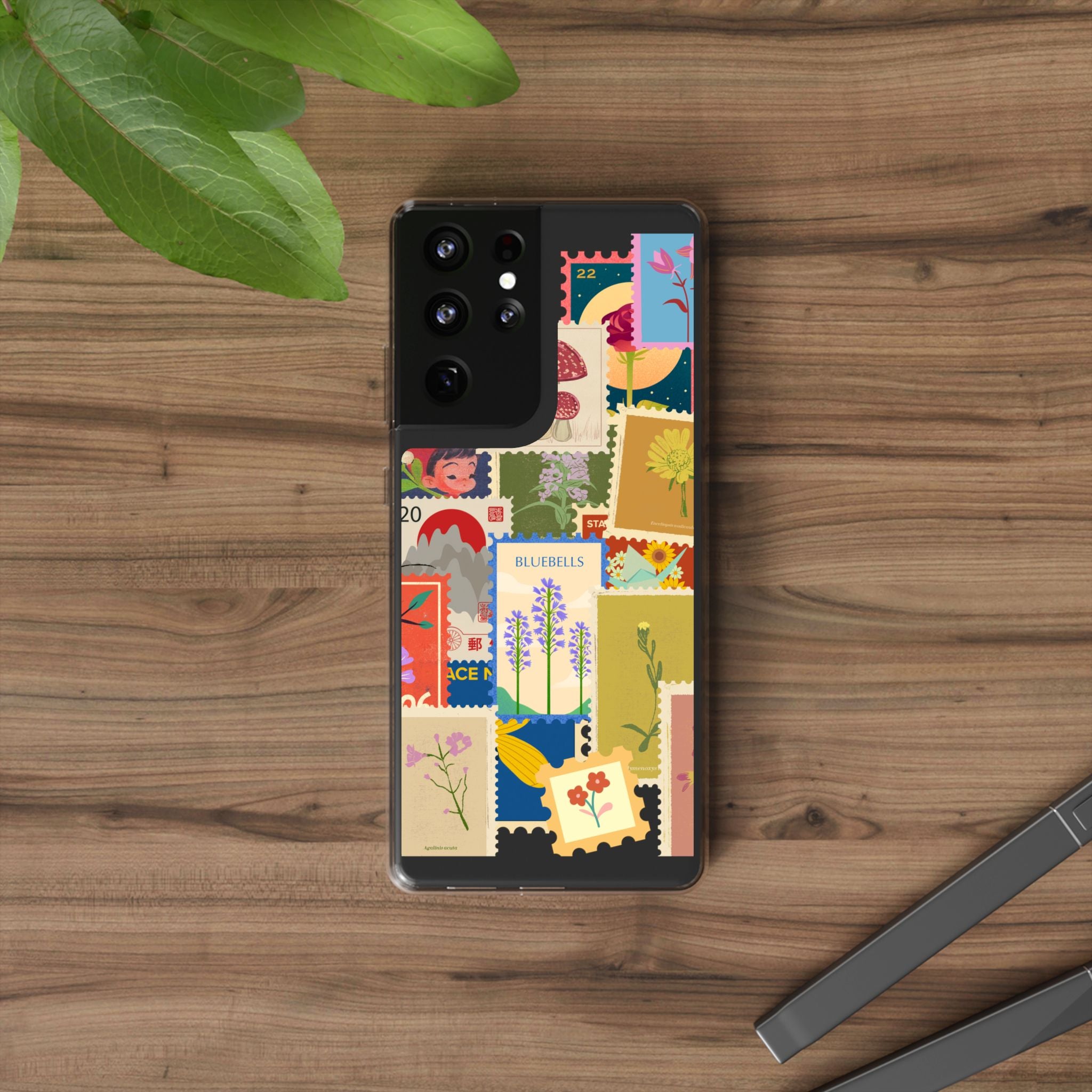 Clear Case — Vintage Floral Stamp Collage Phone Case