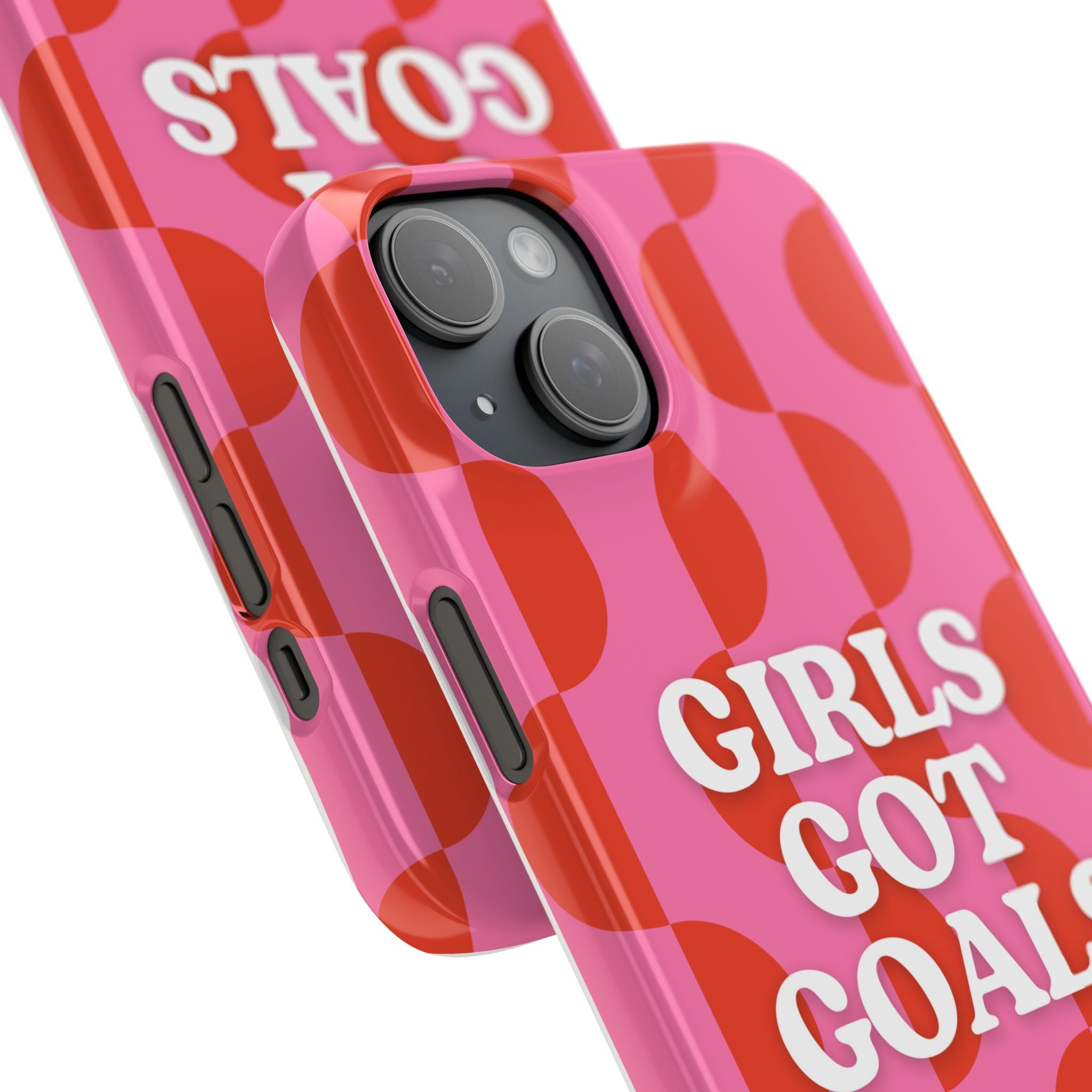 Girls Got Goals Phone Case - Retro Pink Red Motivational Snap Case