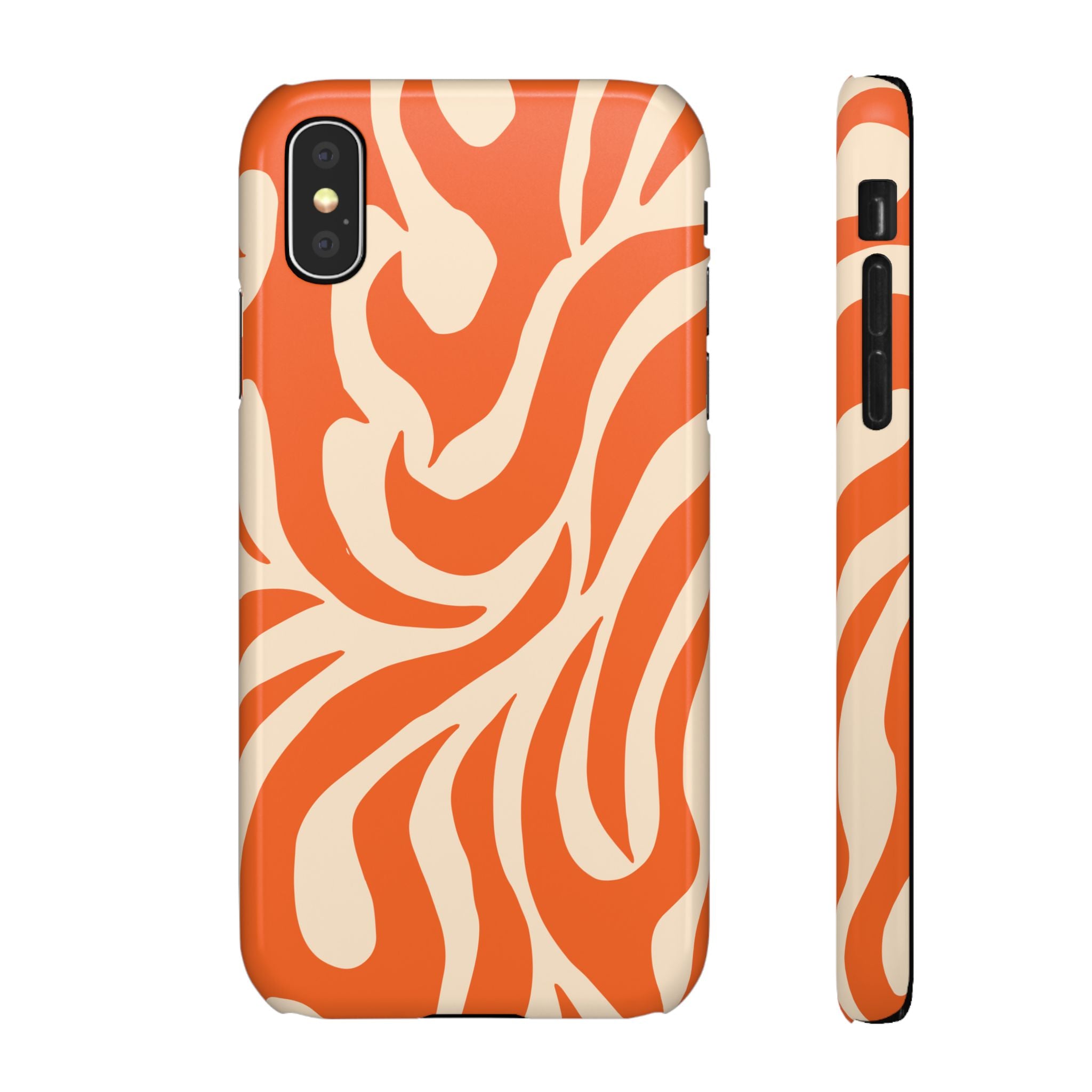 Orange Swirl Phone Case — Retro Abstract iPhone Snap Case