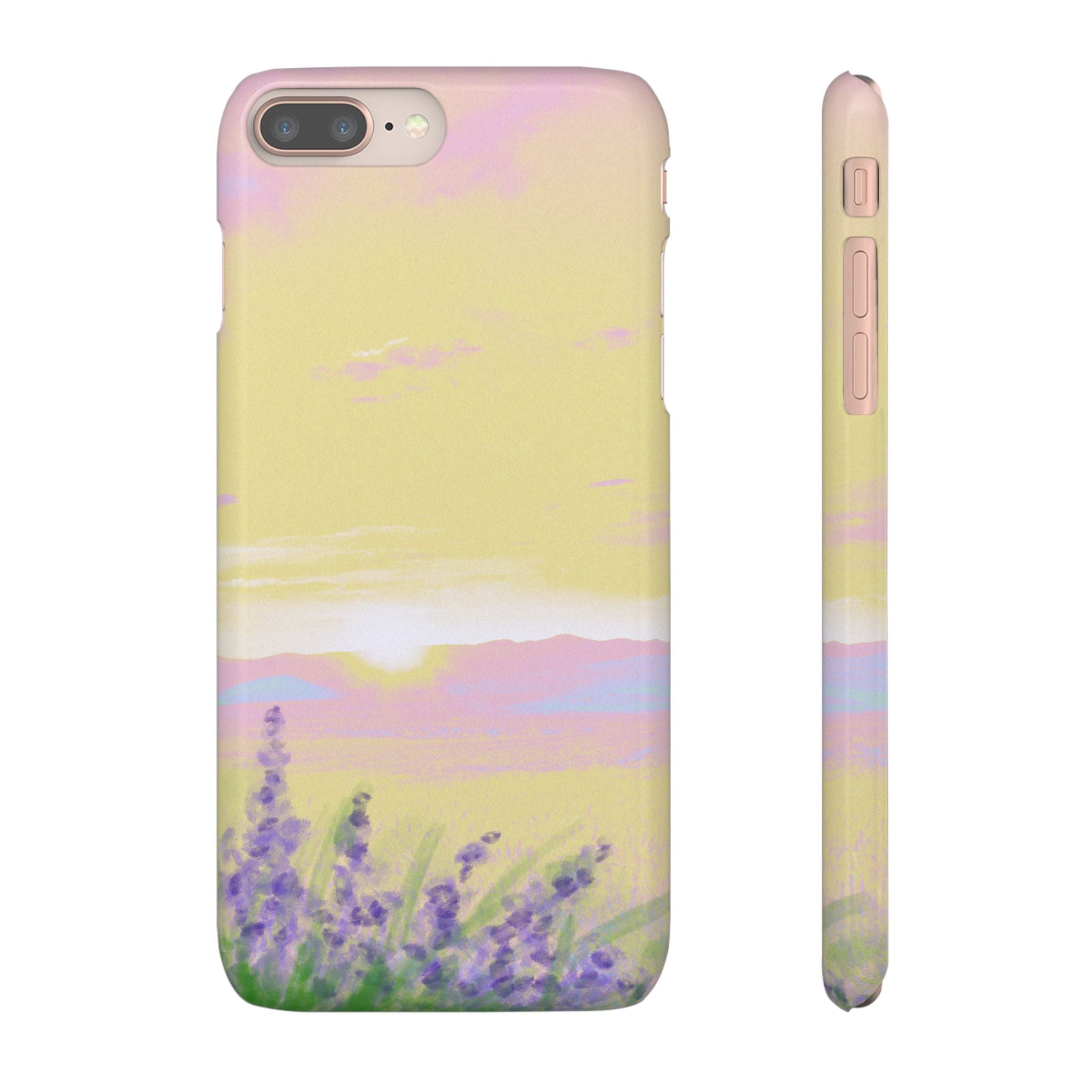 Pastel Lavender Field Phone Case — Sunset Sky Snap Case