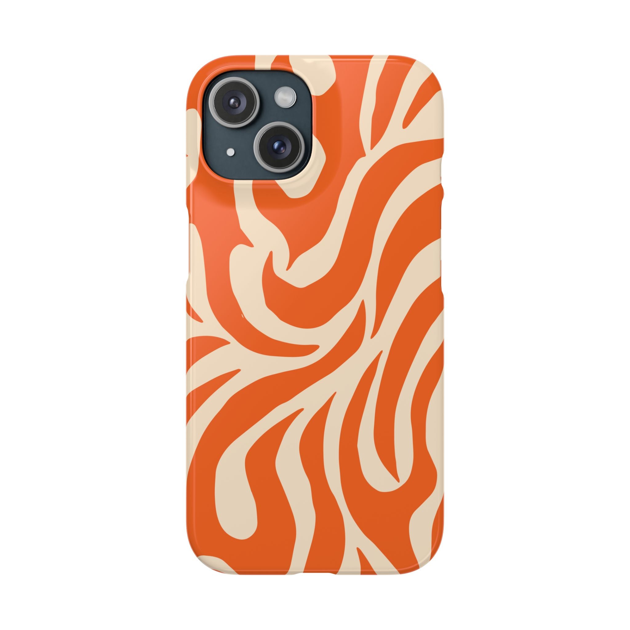 Orange Swirl Phone Case — Retro Abstract iPhone Snap Case
