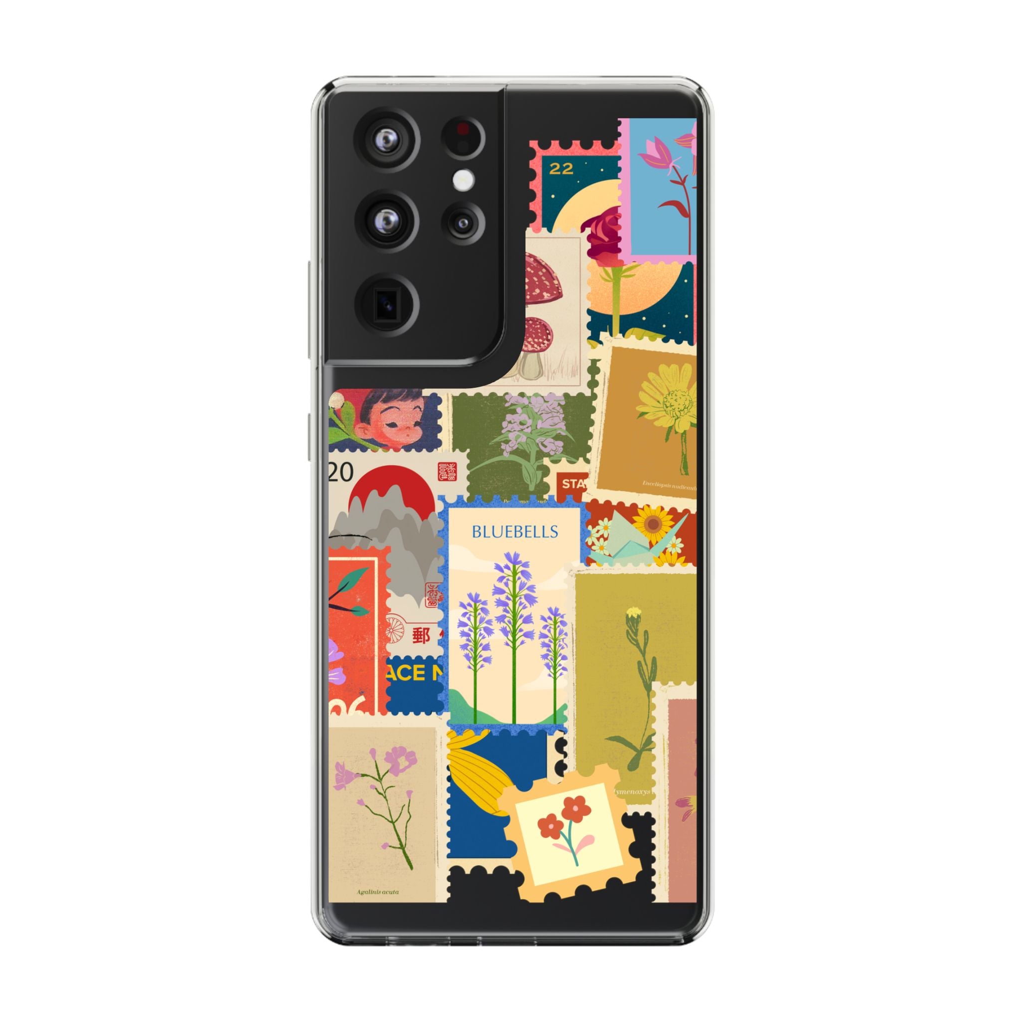 Clear Case — Vintage Floral Stamp Collage Phone Case