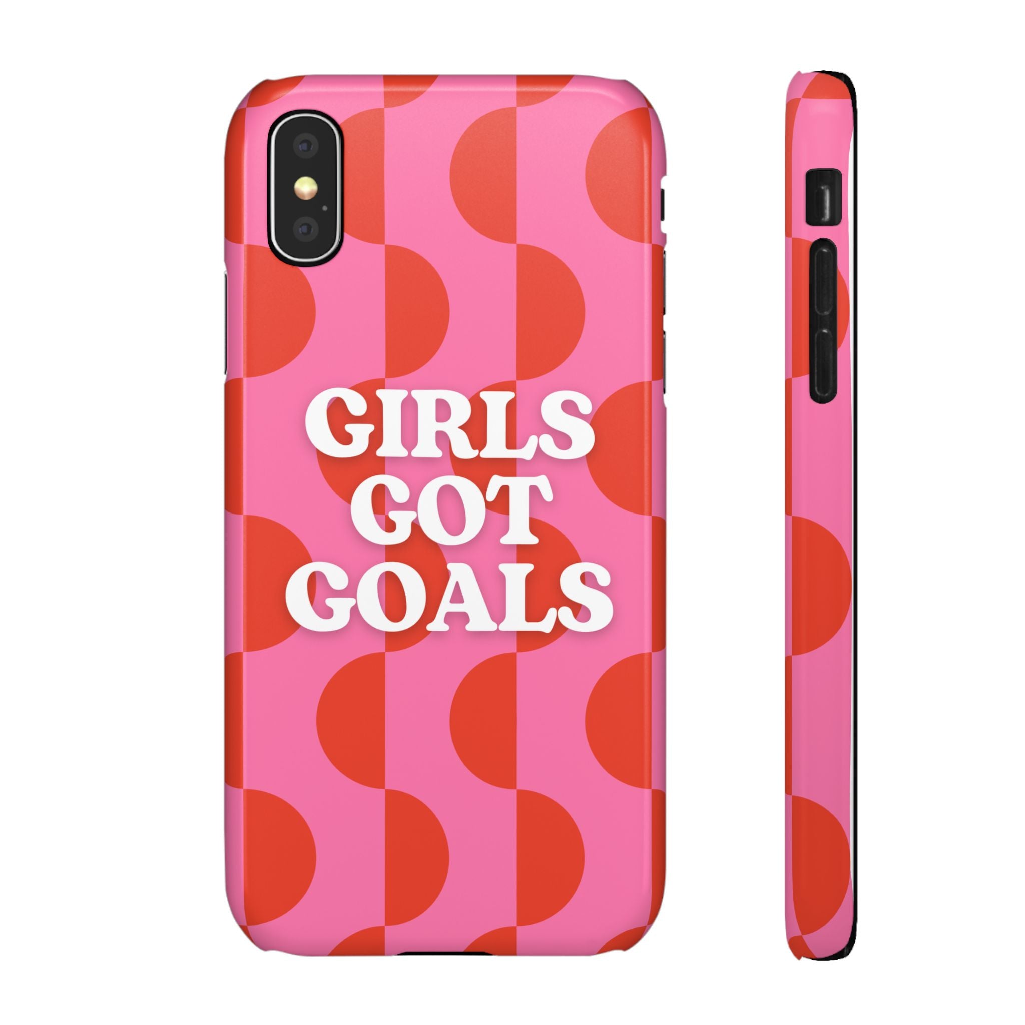 Girls Got Goals Phone Case - Retro Pink Red Motivational Snap Case