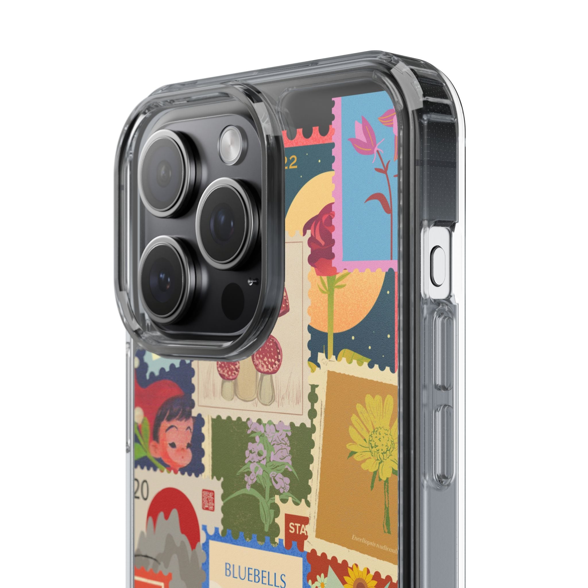 Clear Case — Vintage Floral Stamp Collage Phone Case