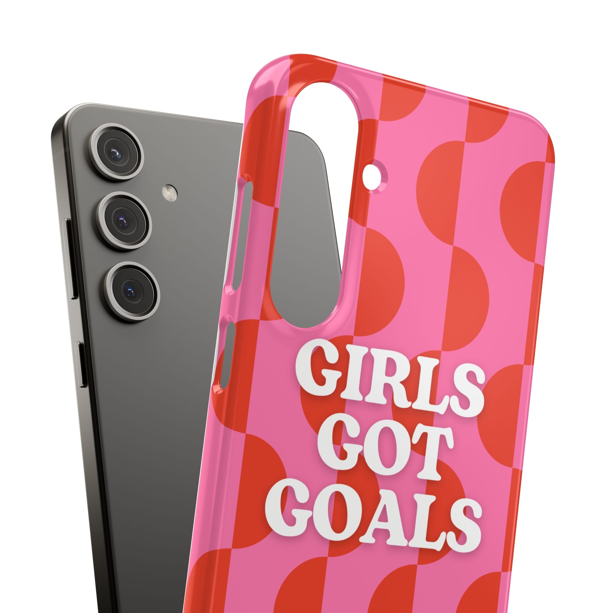 Girls Got Goals Phone Case - Retro Pink Red Motivational Snap Case