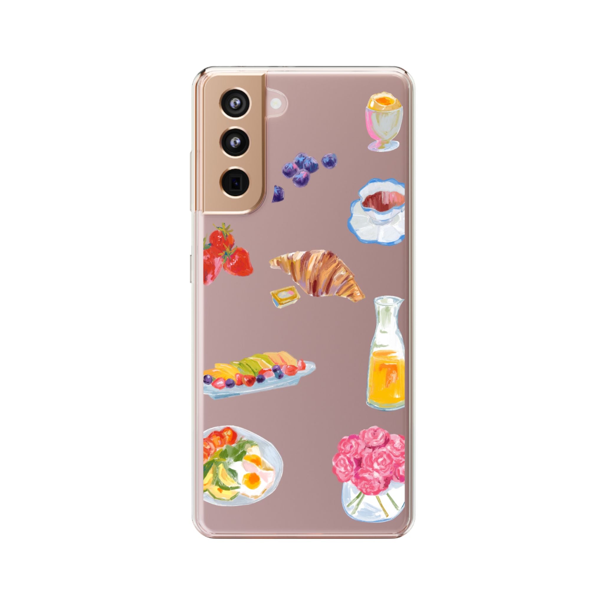 Clear Phone Case — Breakfast Pastries & Brunch Icons Clear Case