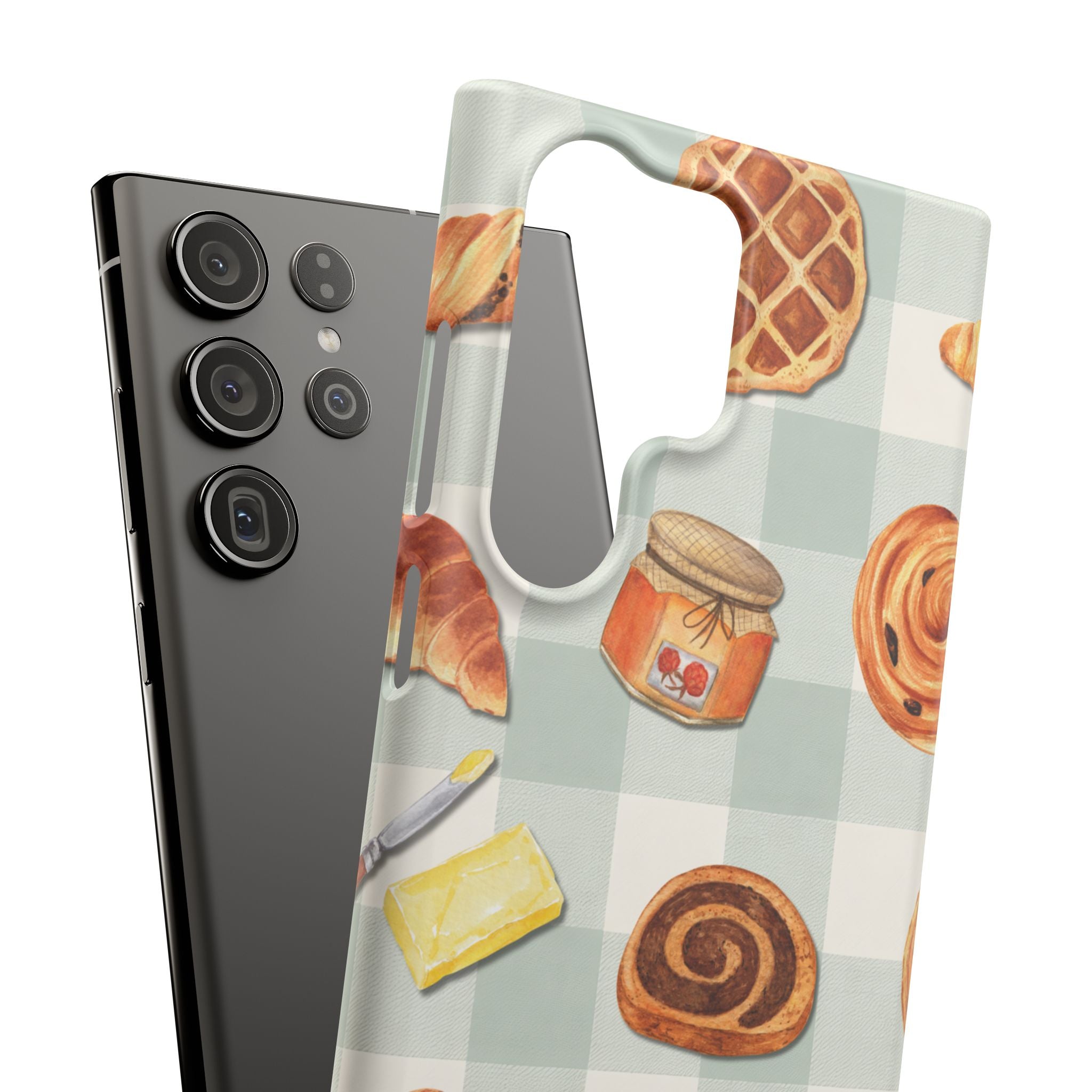 Bakery Breakfast Phone Case — Cute Pastry Pattern Snap Case