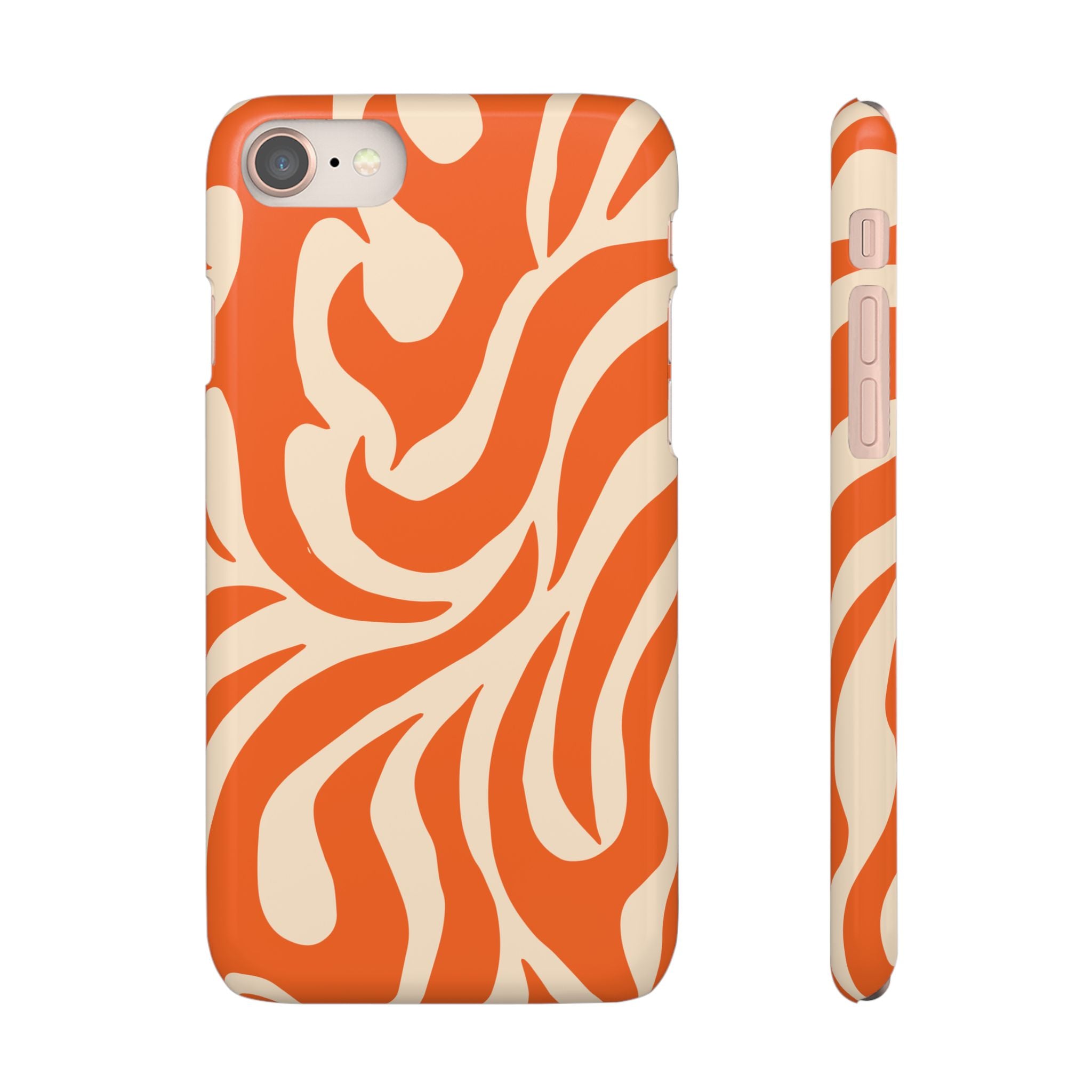 Orange Swirl Phone Case — Retro Abstract iPhone Snap Case