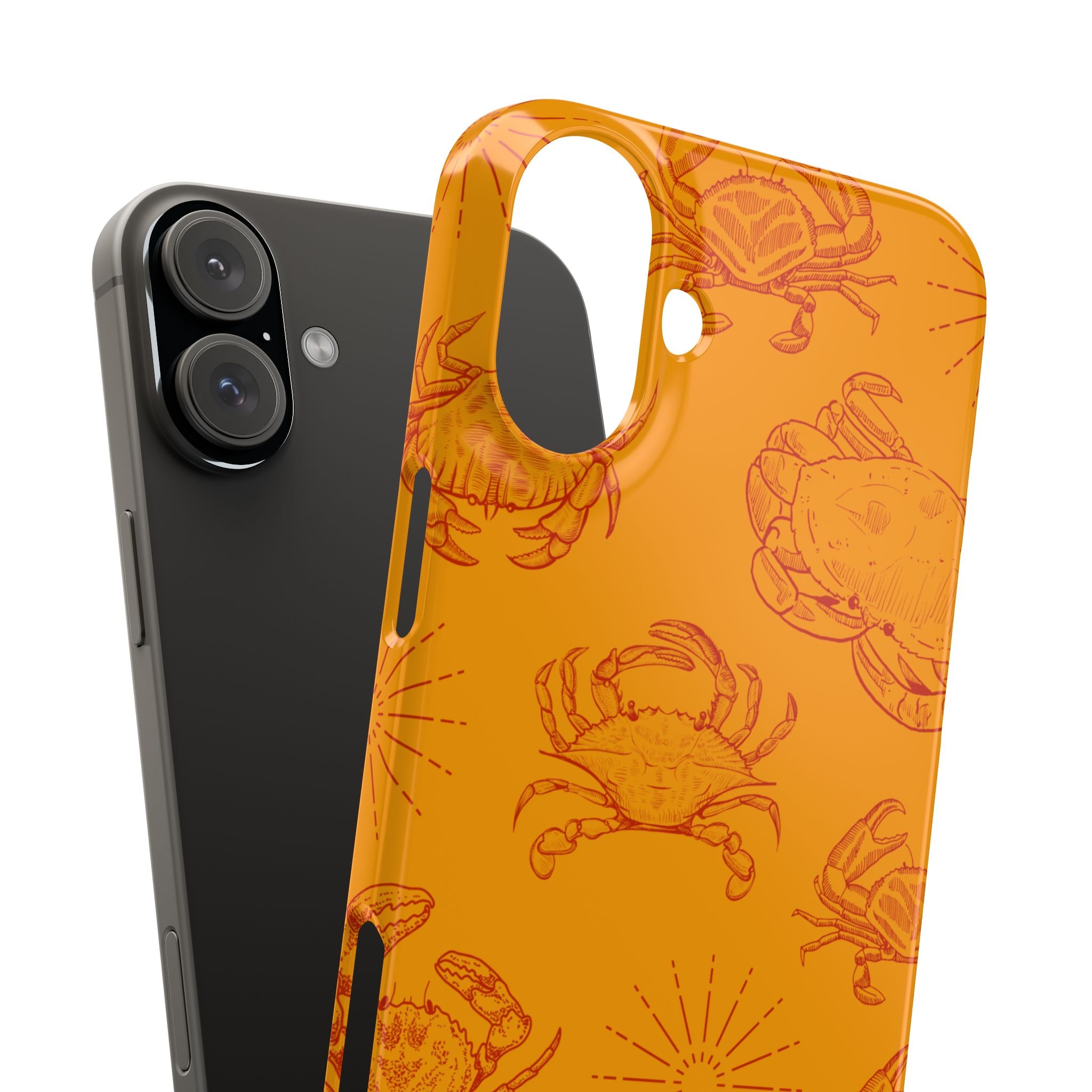 Crab Pattern Snap Case – Orange Coastal Phone Cover