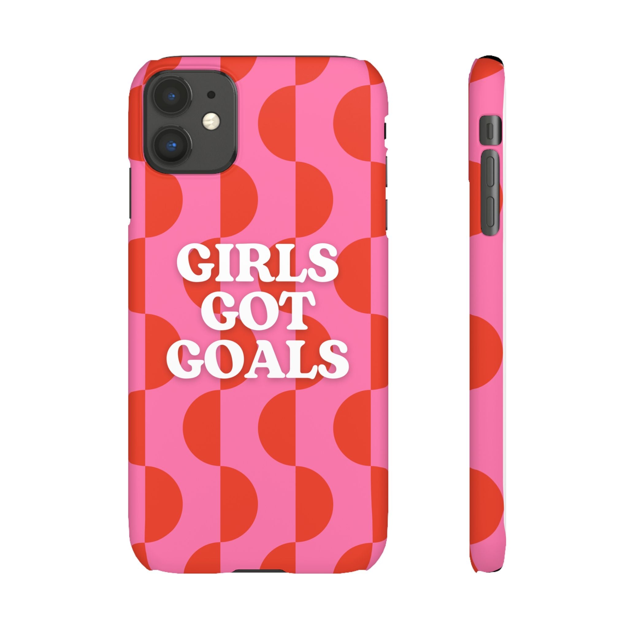 Girls Got Goals Phone Case - Retro Pink Red Motivational Snap Case