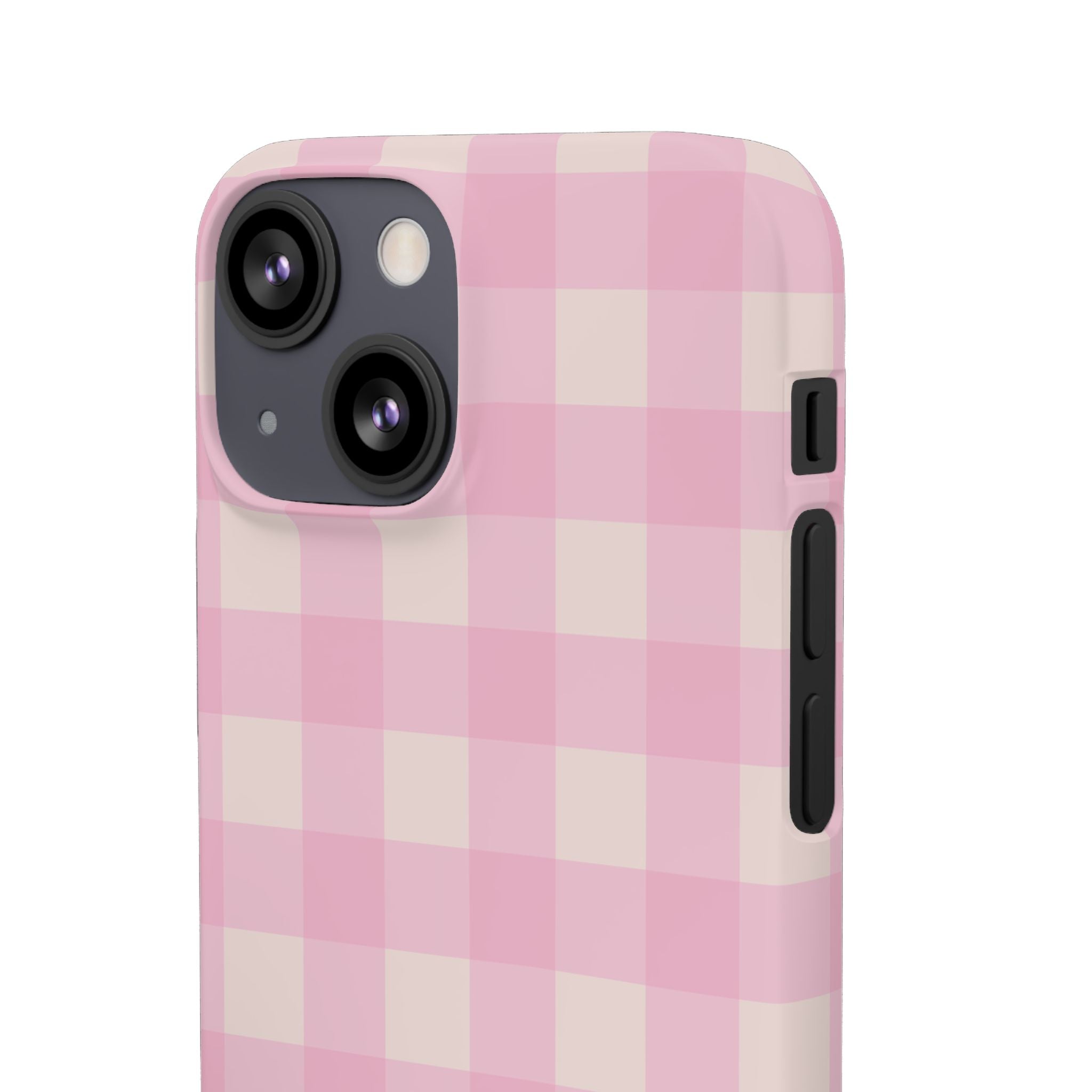 Pink Gingham Snap Phone Case - Cute Pastel Checkered iPhone Cover