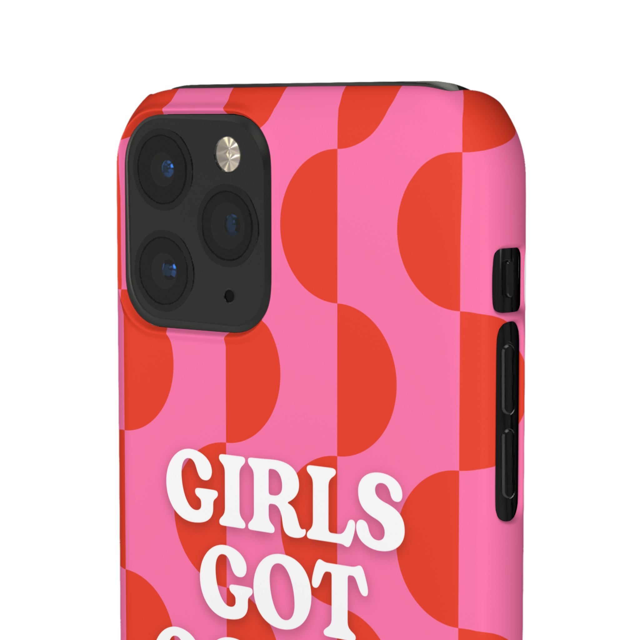 Girls Got Goals Phone Case - Retro Pink Red Motivational Snap Case