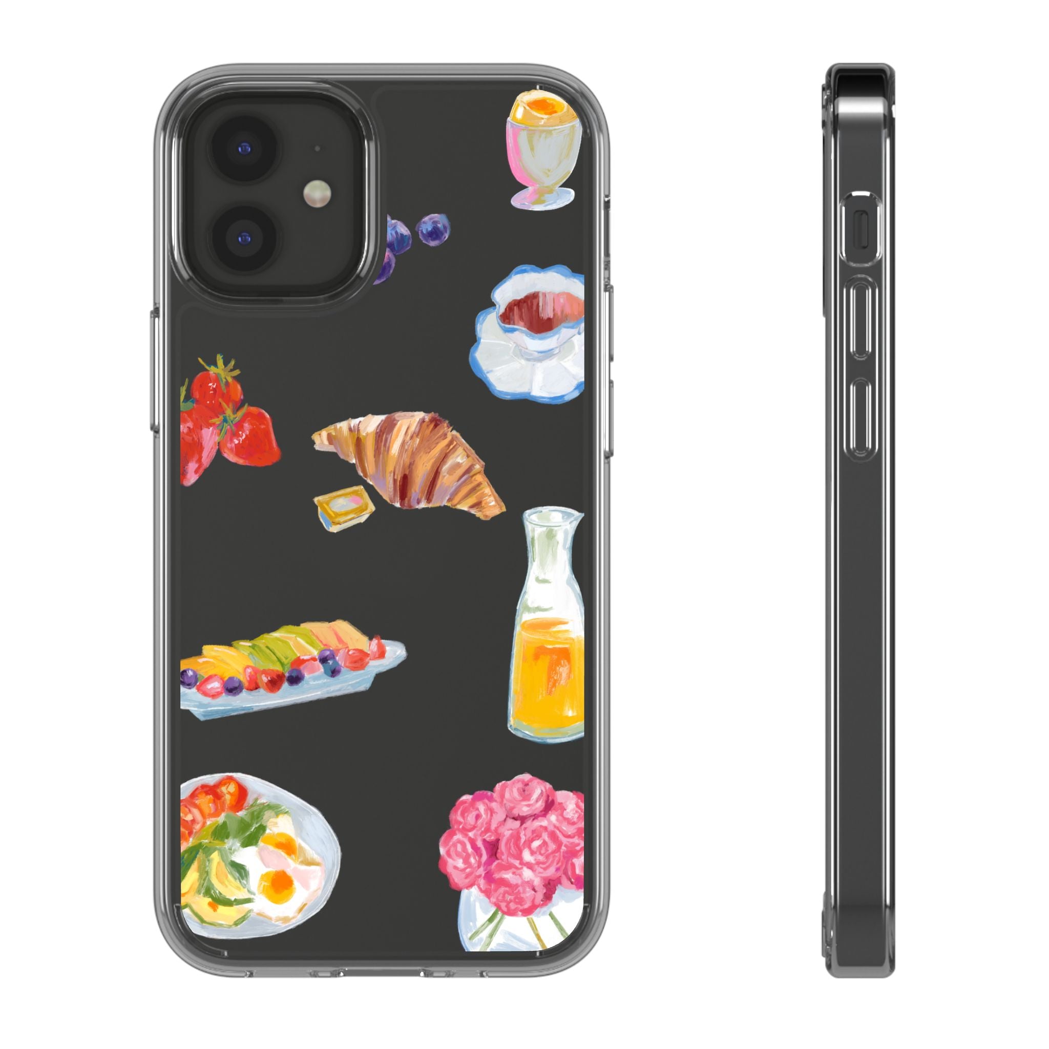 Clear Phone Case — Breakfast Pastries & Brunch Icons Clear Case