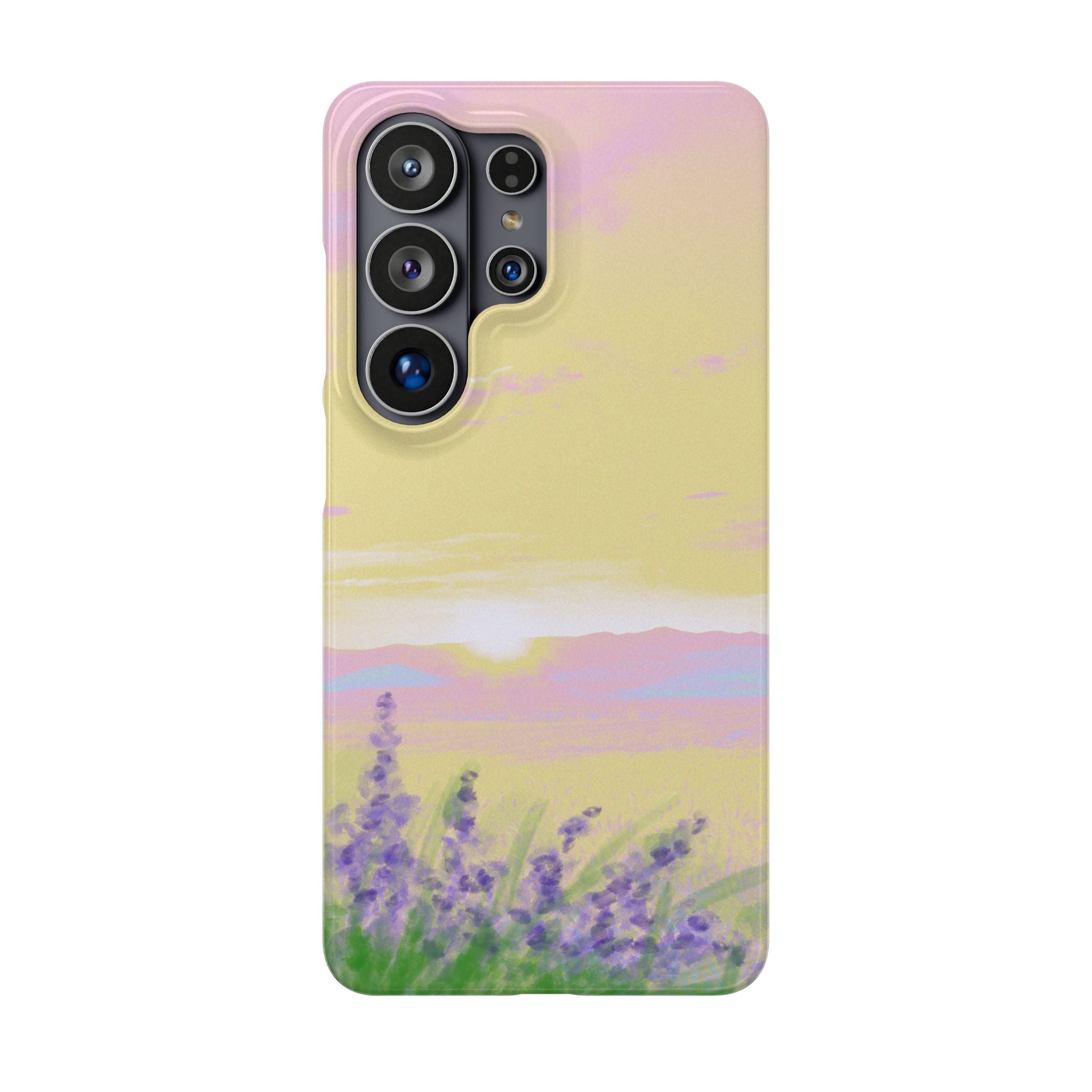 Pastel Lavender Field Phone Case — Sunset Sky Snap Case