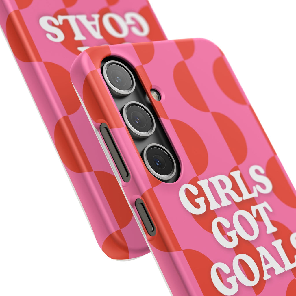 Girls Got Goals Phone Case - Retro Pink Red Motivational Snap Case