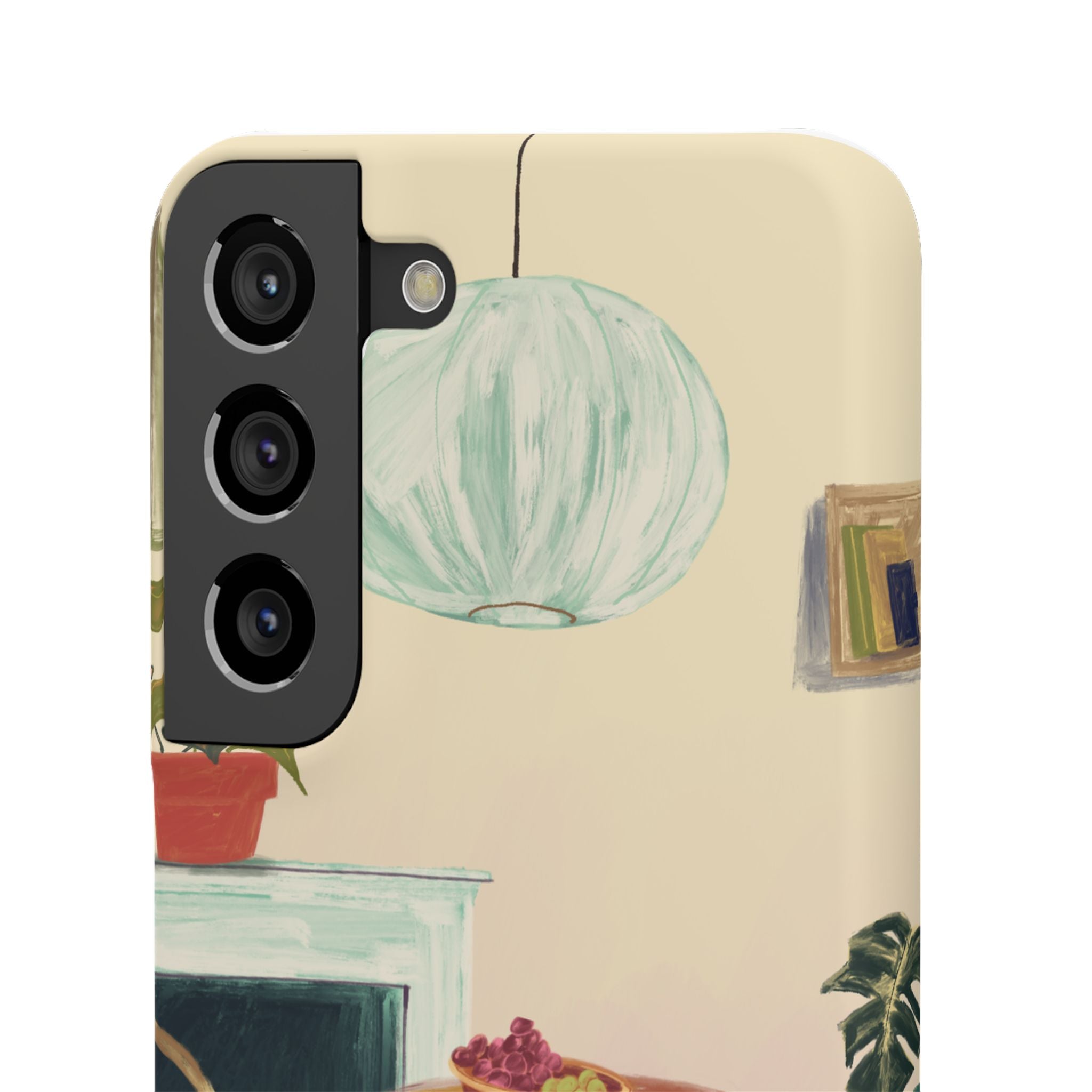 Vintage Bistro Phone Case — Cozy Cafe Interior Illustration Snap Case