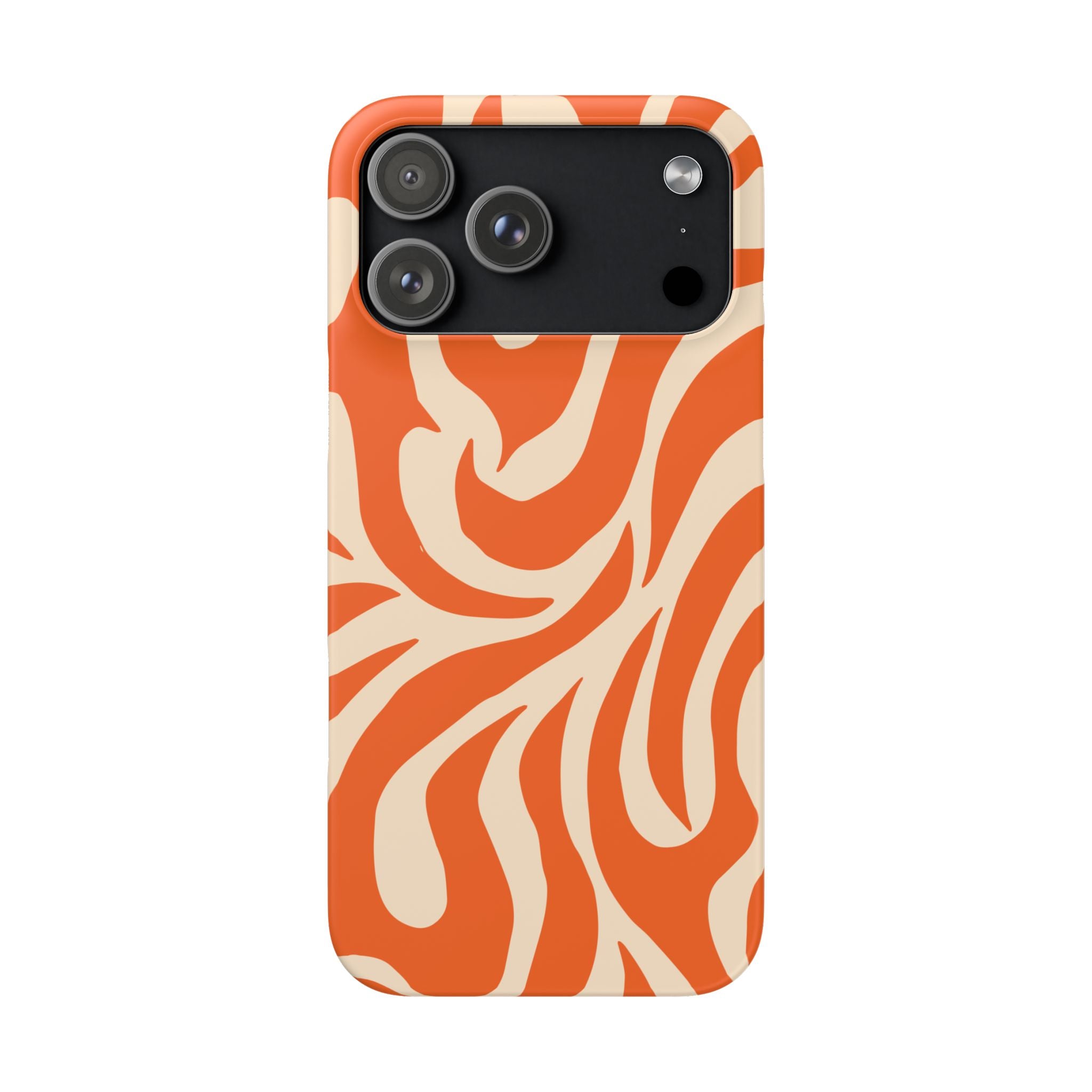Orange Swirl Phone Case — Retro Abstract iPhone Snap Case