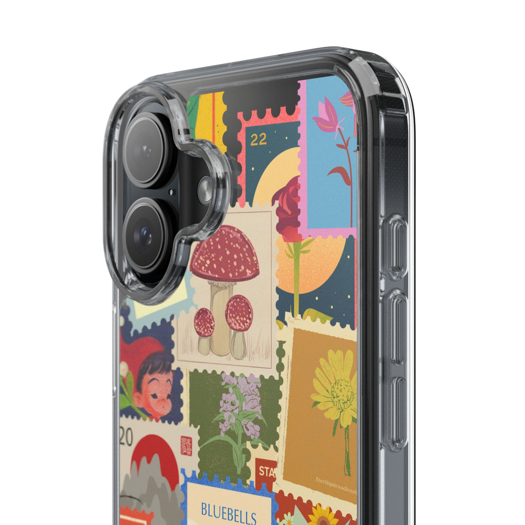 Clear Case — Vintage Floral Stamp Collage Phone Case