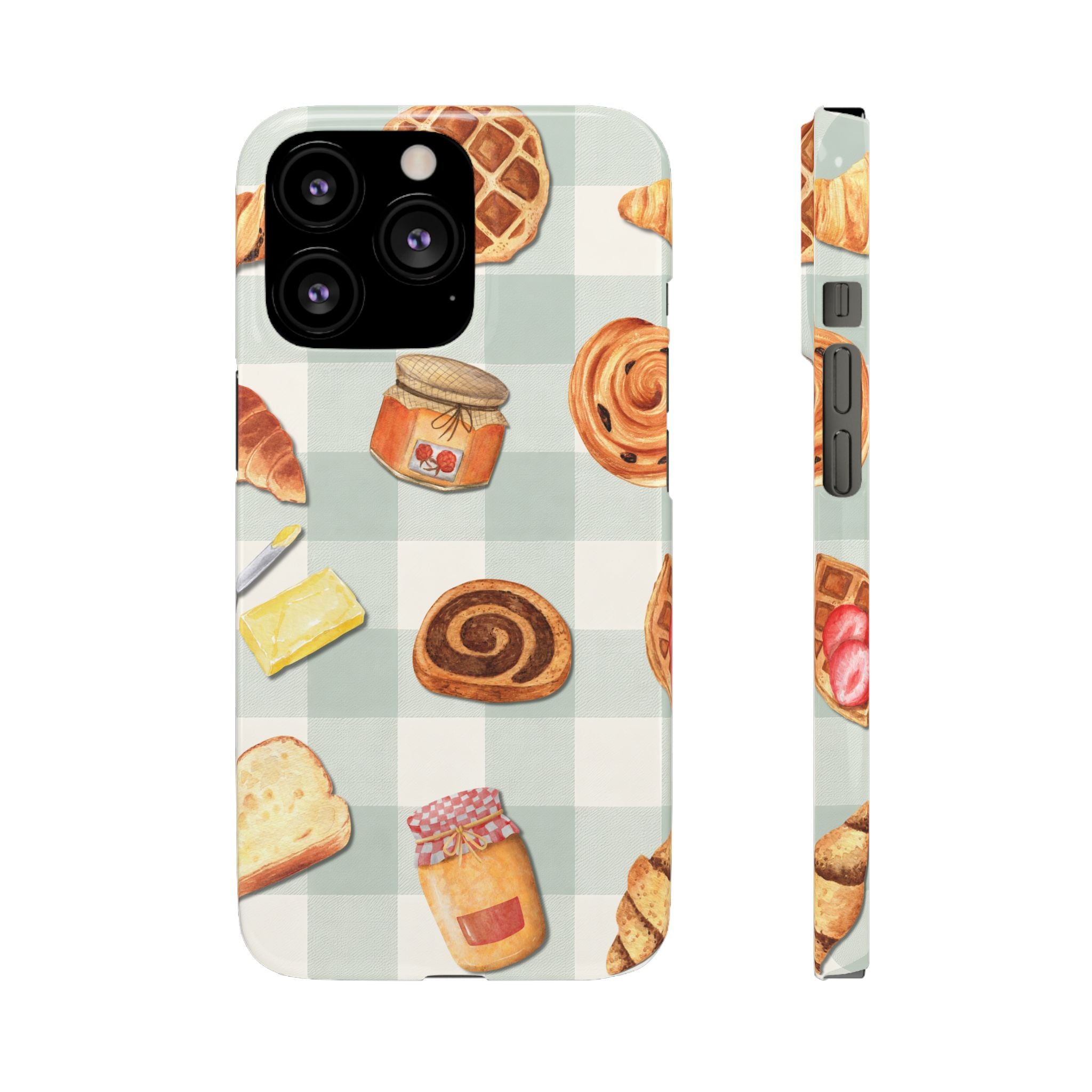 Bakery Breakfast Phone Case — Cute Pastry Pattern Snap Case