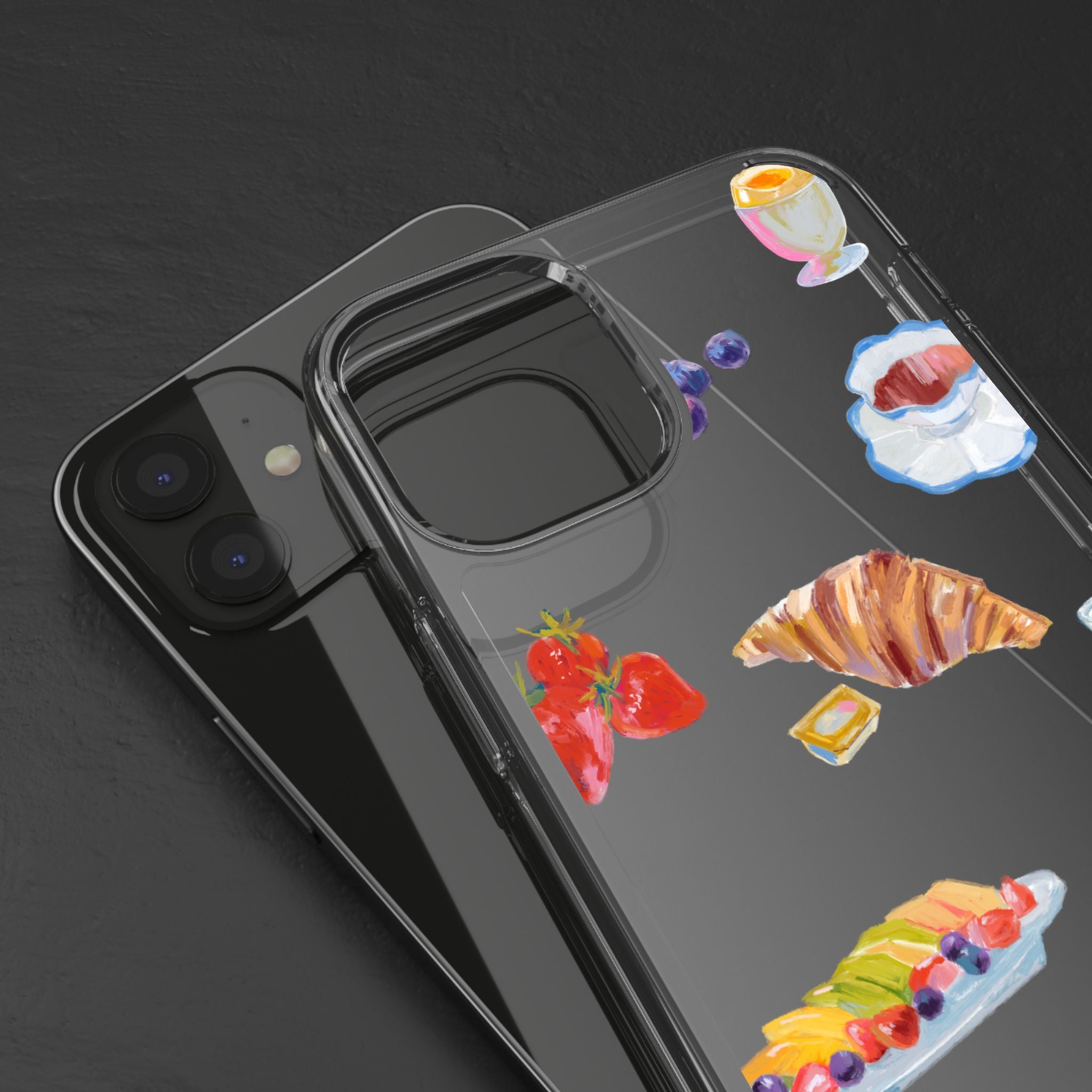 Clear Phone Case — Breakfast Pastries & Brunch Icons Clear Case