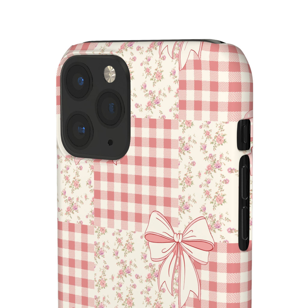 Pink Bow Patchwork Case
