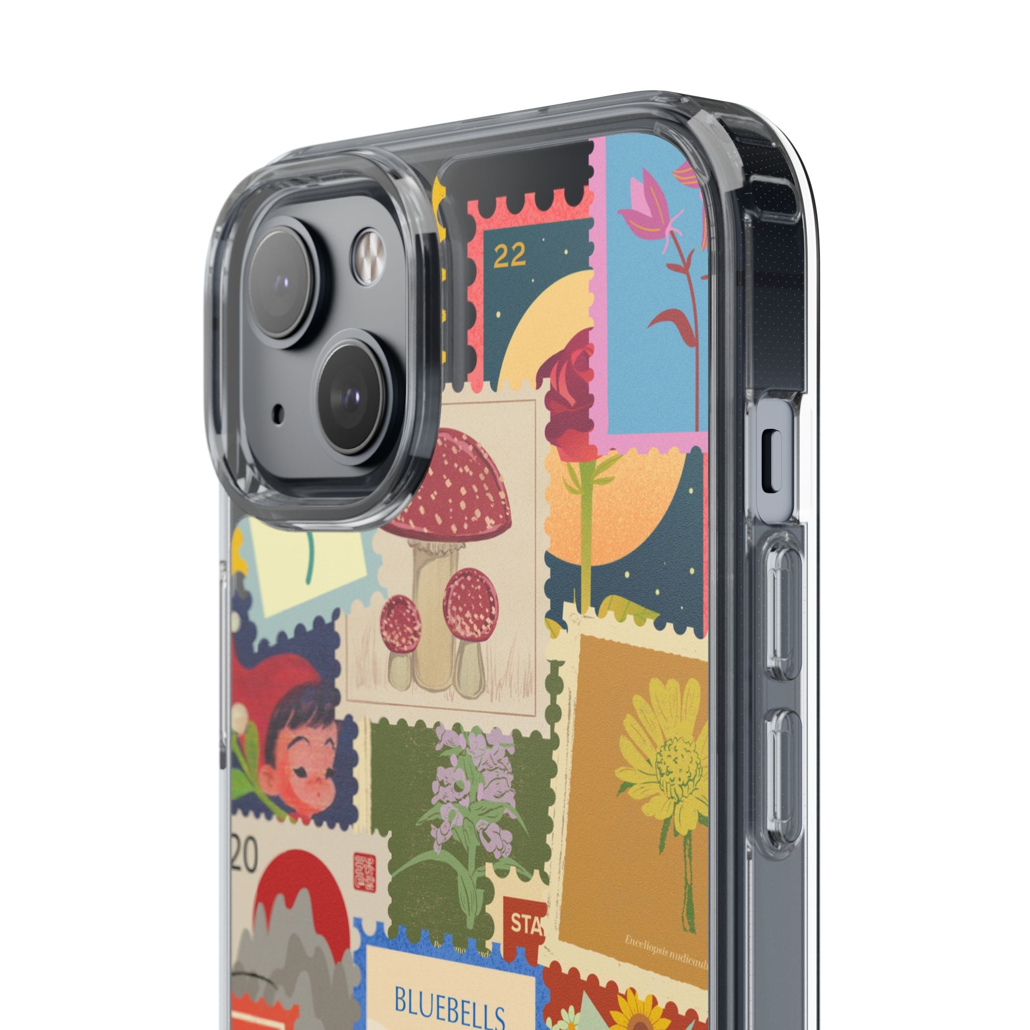 Clear Case — Vintage Floral Stamp Collage Phone Case