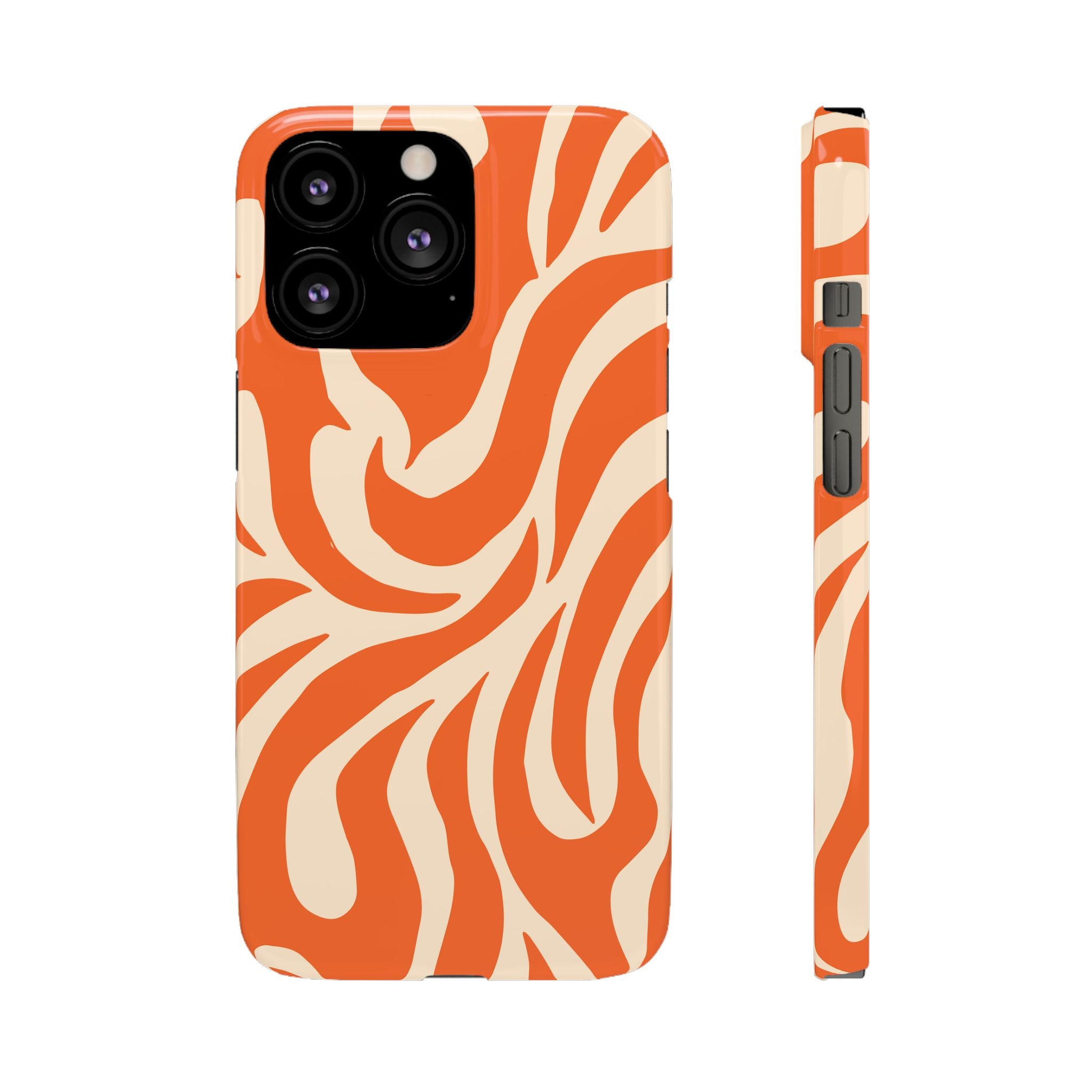 Orange Swirl Phone Case — Retro Abstract iPhone Snap Case