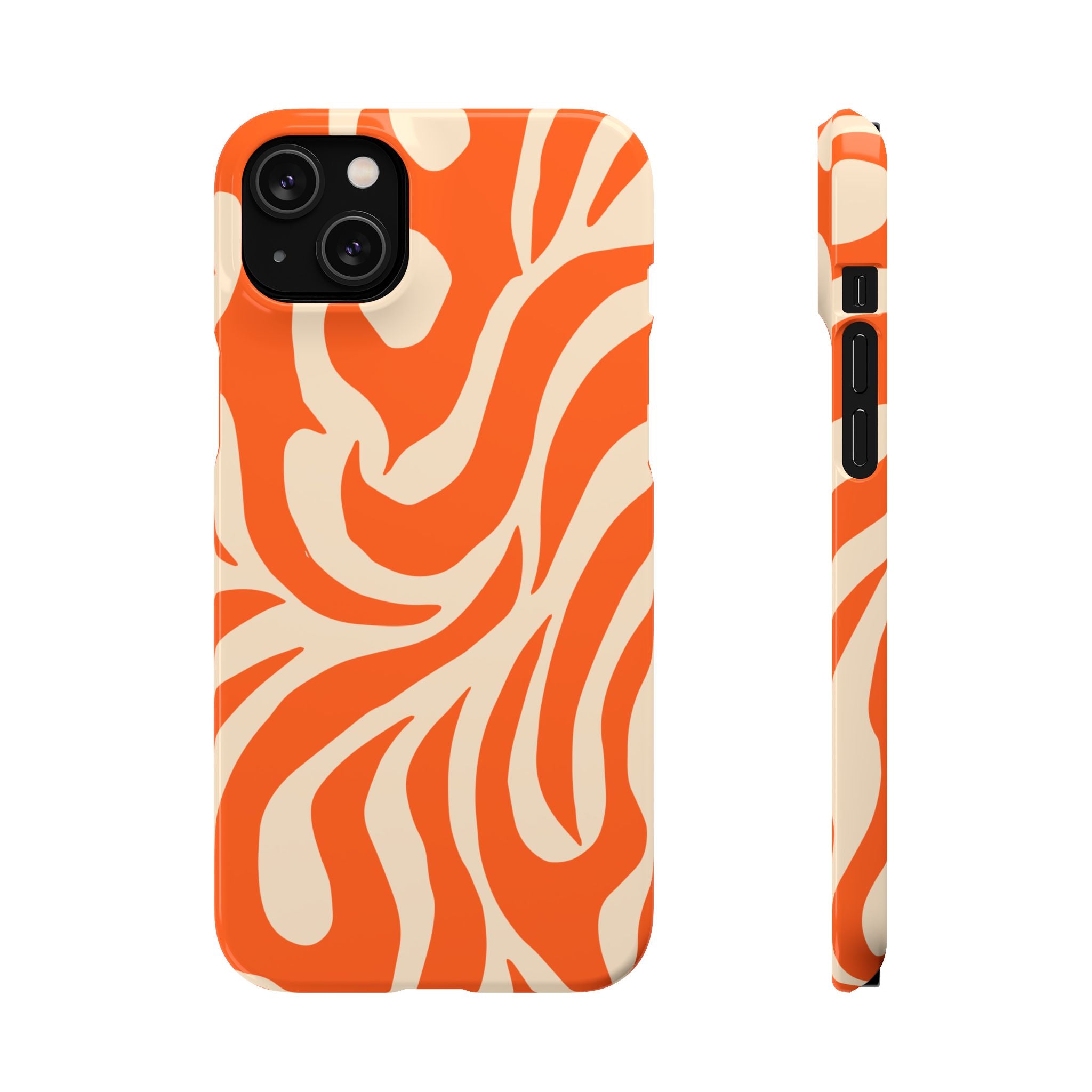 Orange Swirl Phone Case — Retro Abstract iPhone Snap Case