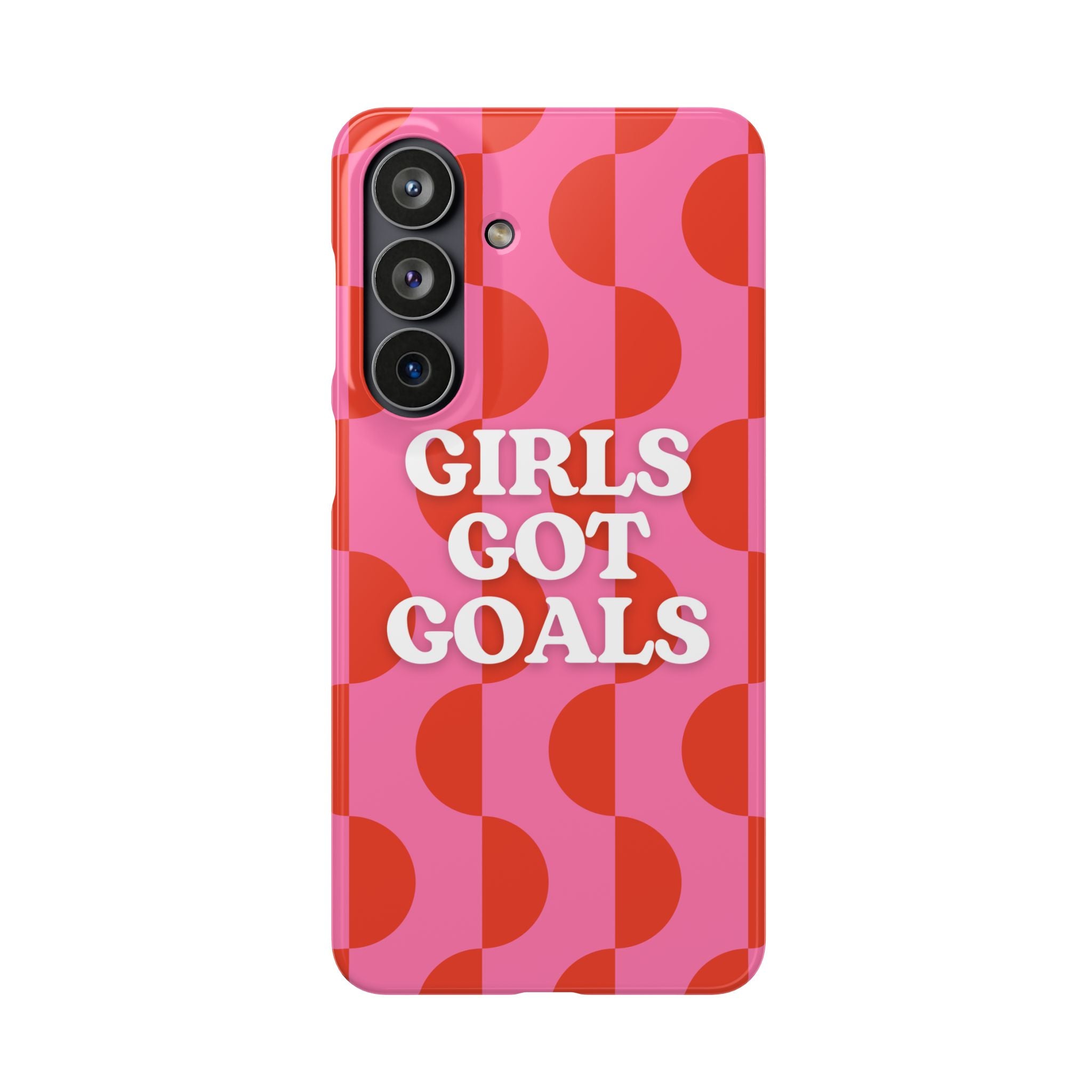 Girls Got Goals Phone Case - Retro Pink Red Motivational Snap Case
