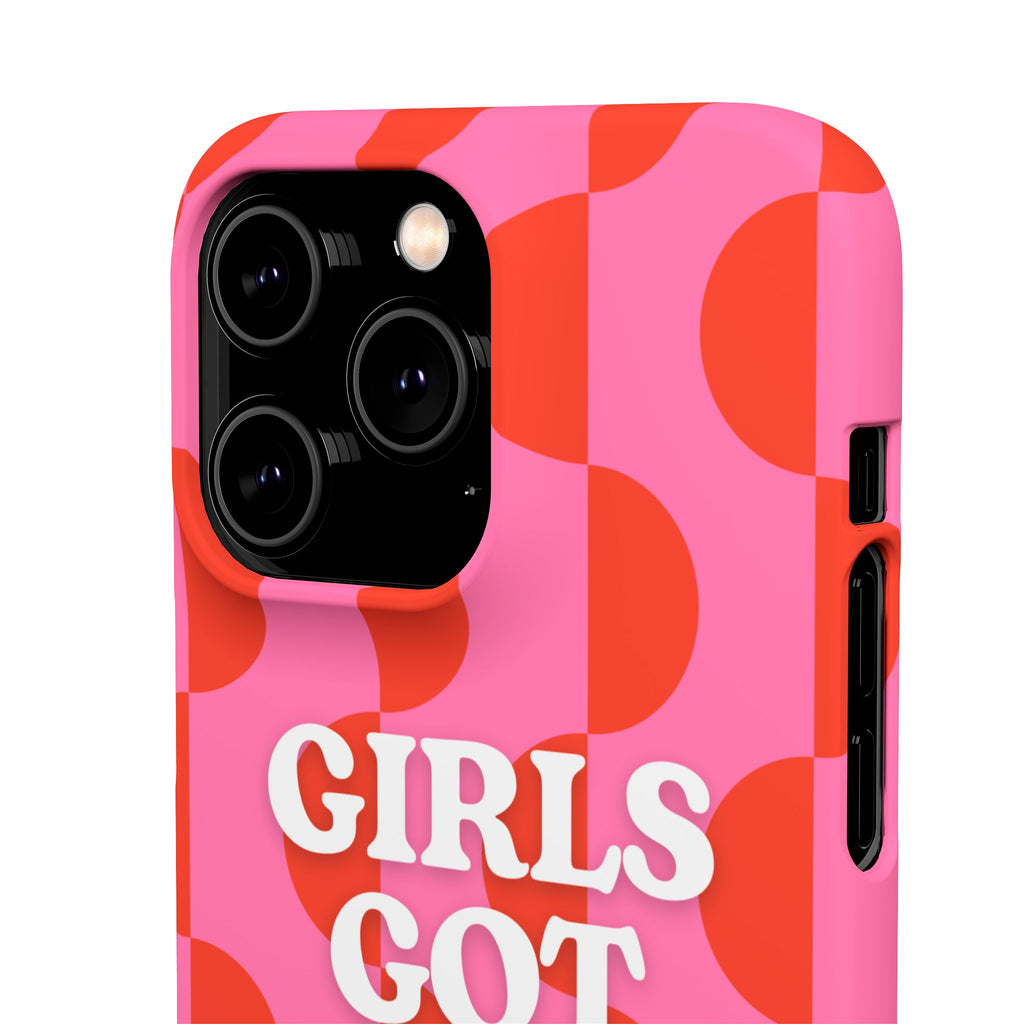Girls Got Goals Phone Case - Retro Pink Red Motivational Snap Case