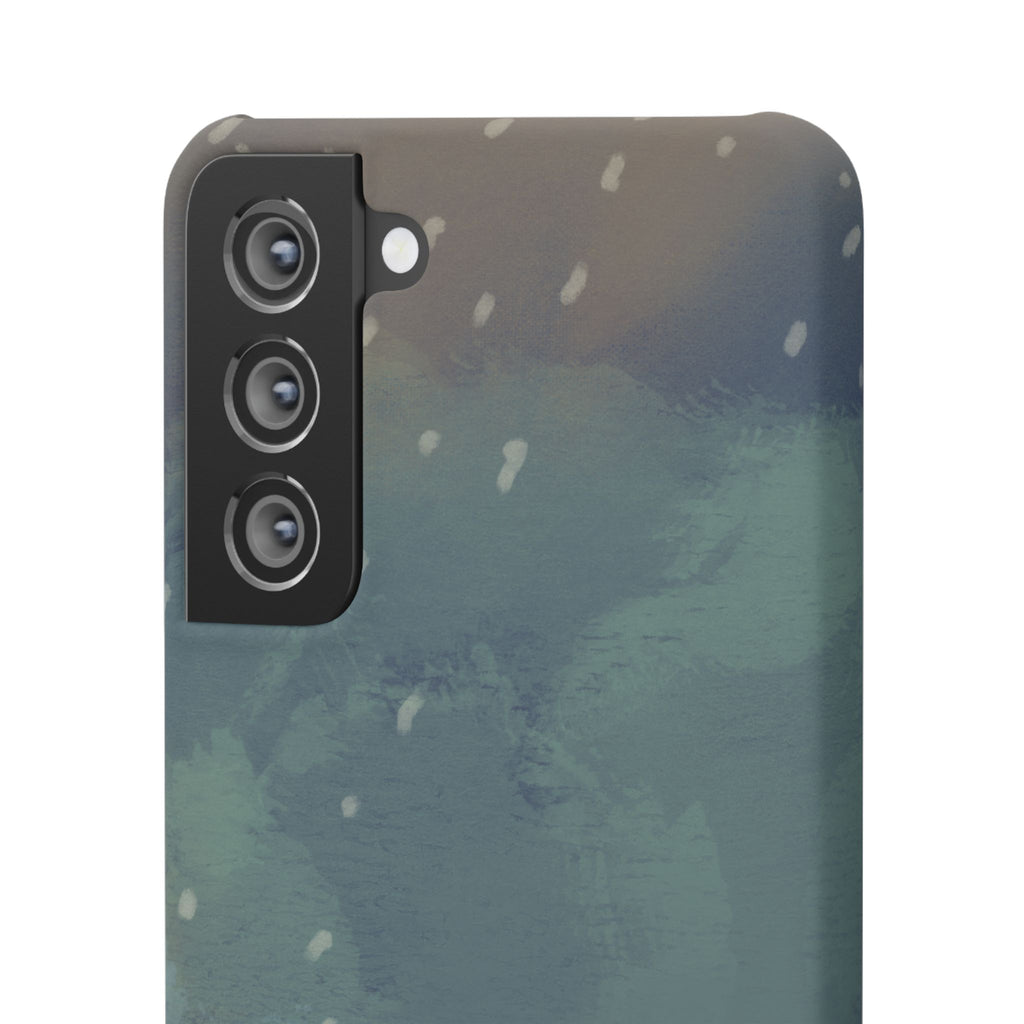 Artistic Rainfall Phone Case – Woman with Umbrella Design