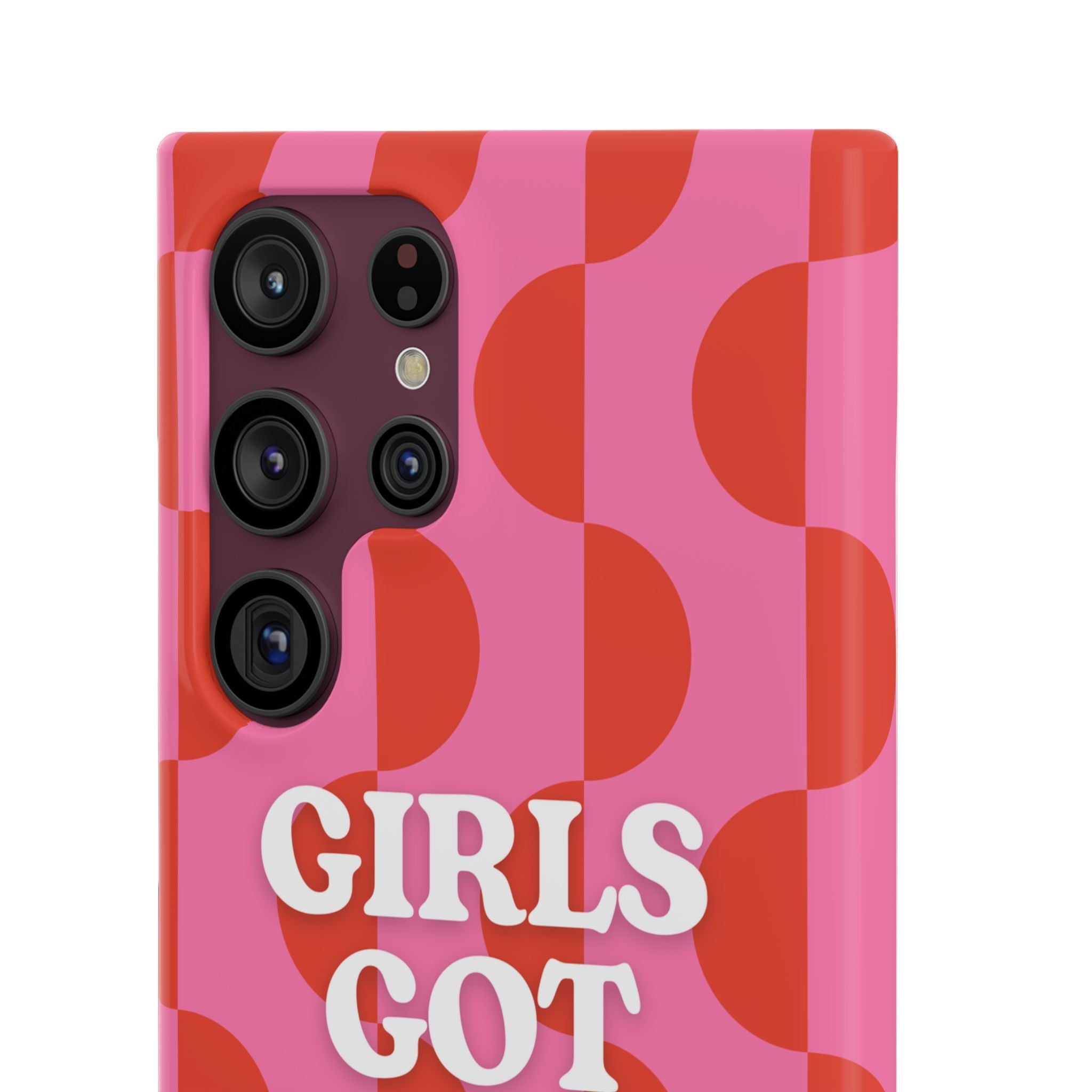 Girls Got Goals Phone Case - Retro Pink Red Motivational Snap Case