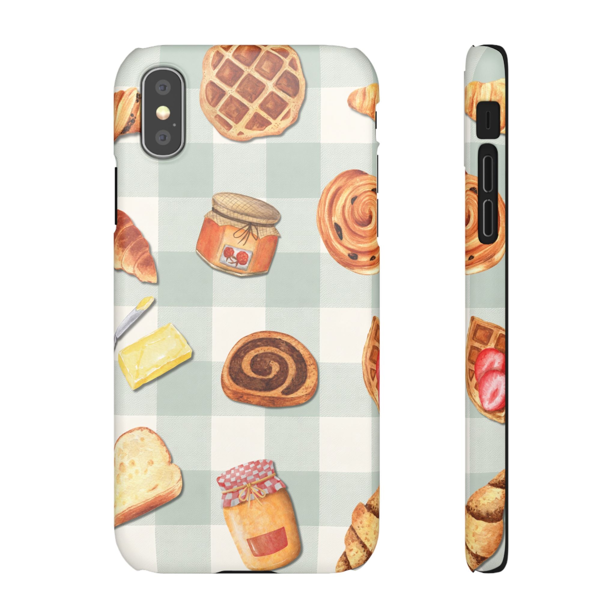 Bakery Breakfast Phone Case — Cute Pastry Pattern Snap Case