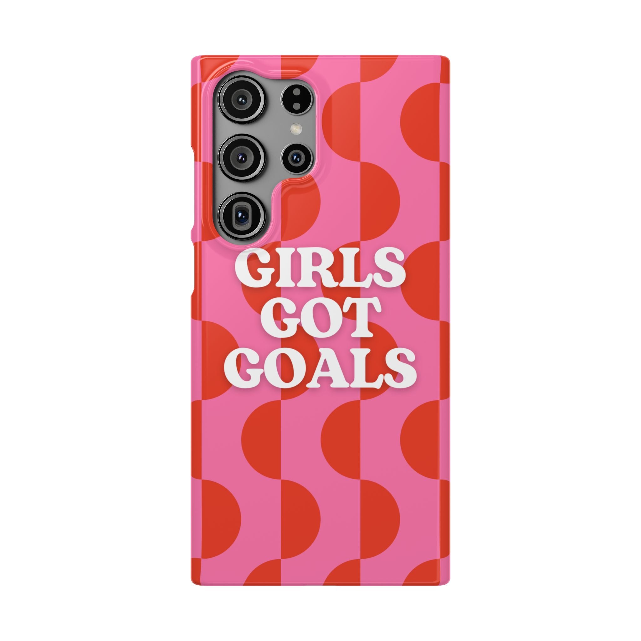 Girls Got Goals Phone Case - Retro Pink Red Motivational Snap Case